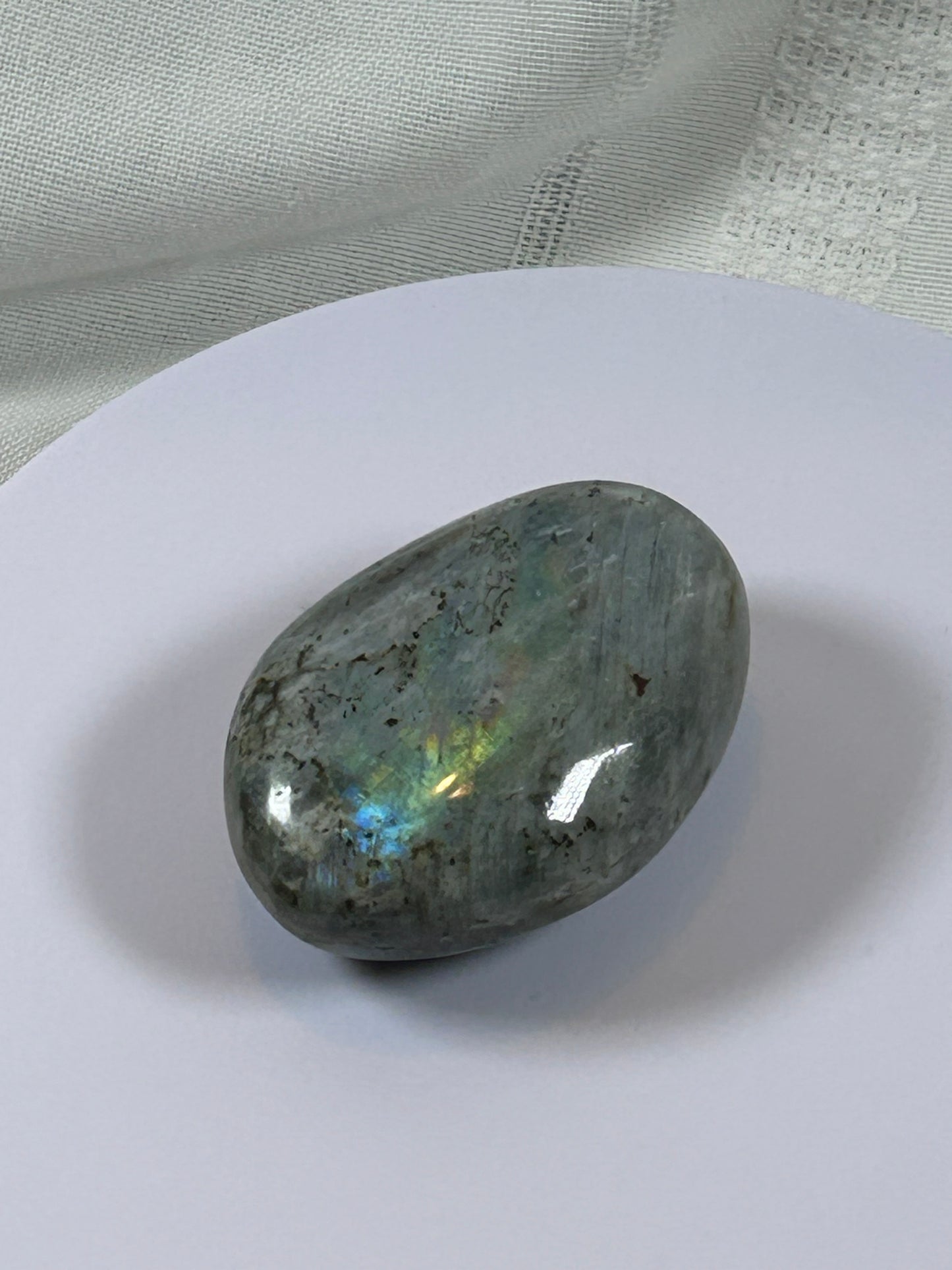 (#139) - LABRADORITE PALM STONE POLISHED - NEW