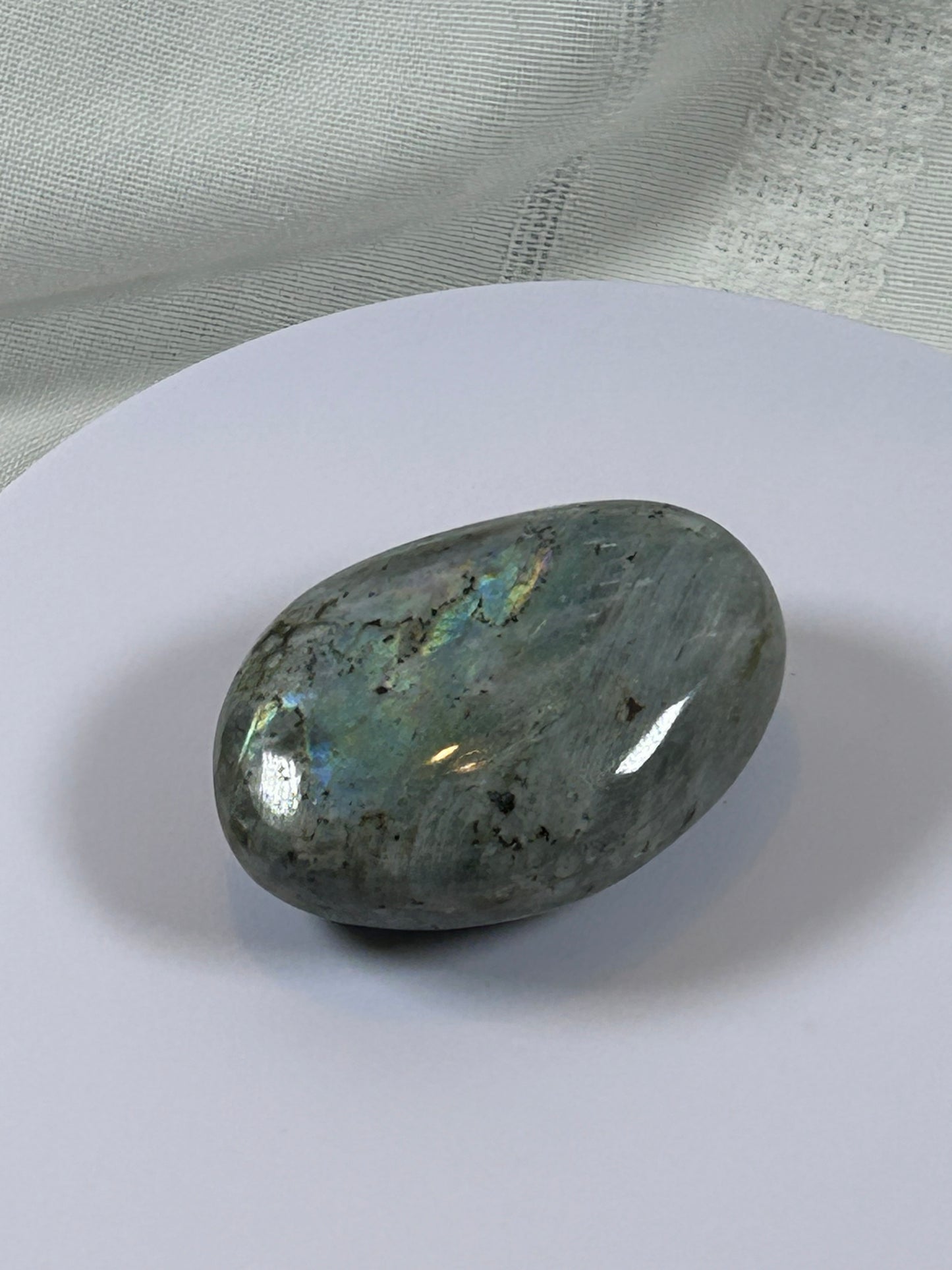 (#139) - LABRADORITE PALM STONE POLISHED - NEW
