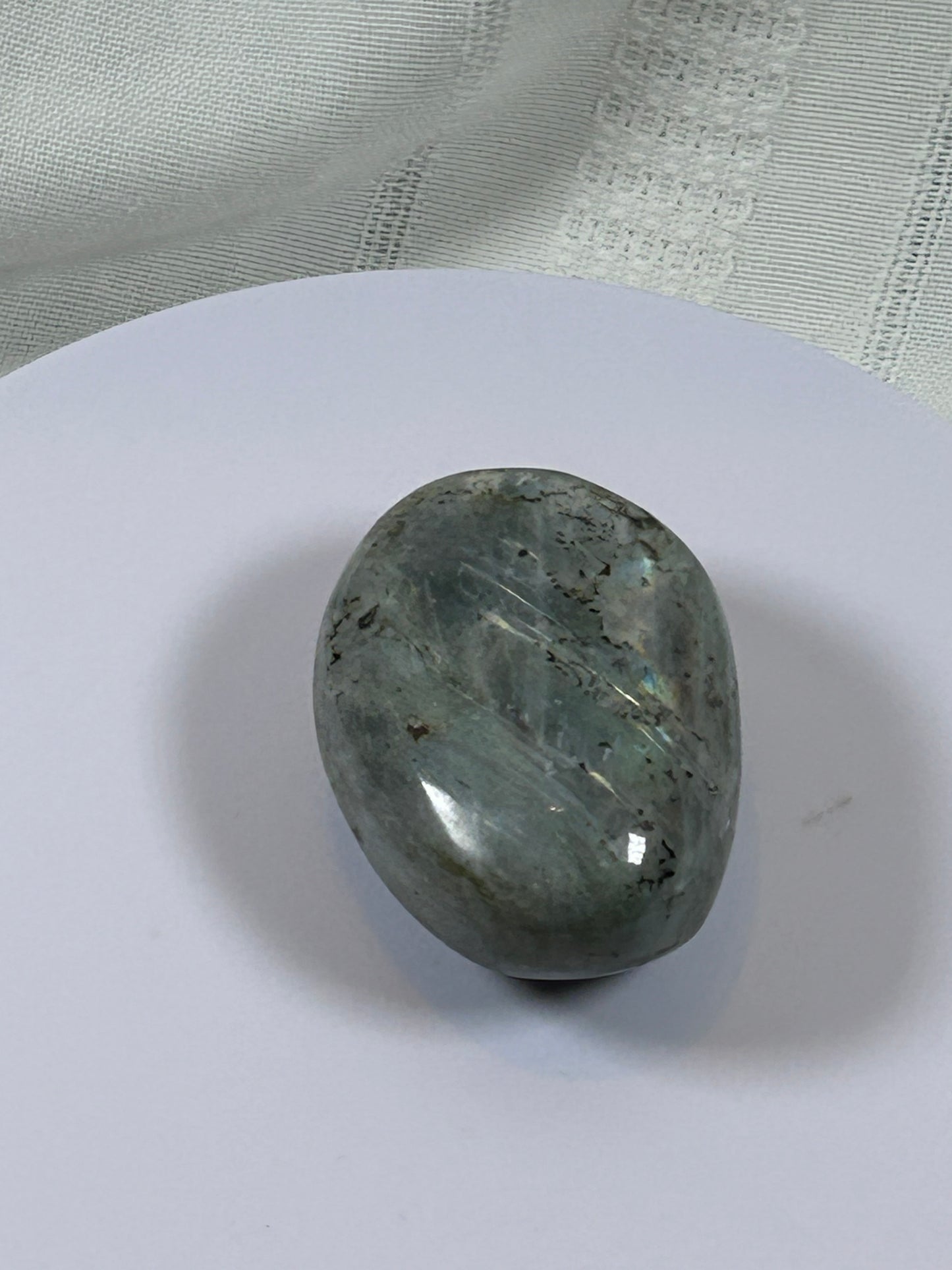 (#139) - LABRADORITE PALM STONE POLISHED - NEW
