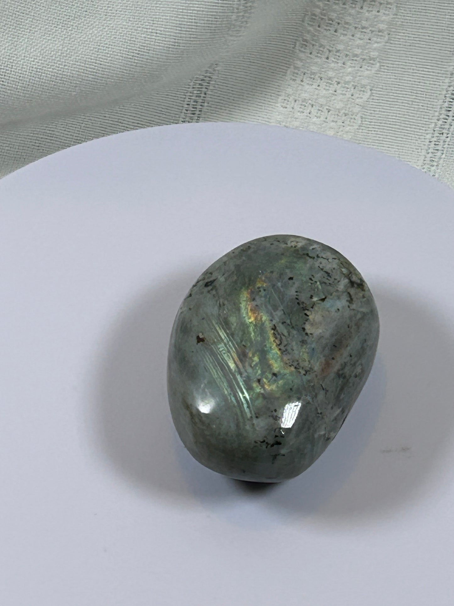 (#139) - LABRADORITE PALM STONE POLISHED - NEW