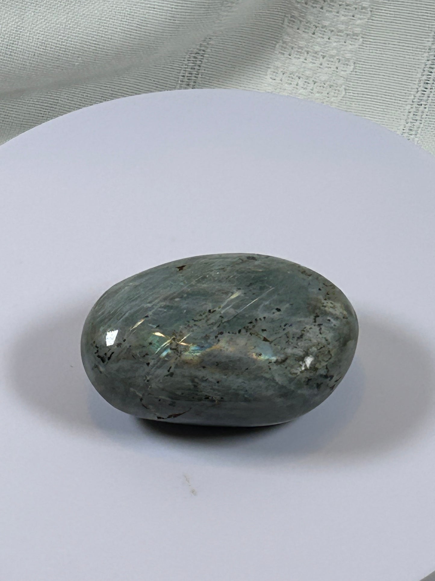 (#139) - LABRADORITE PALM STONE POLISHED - NEW