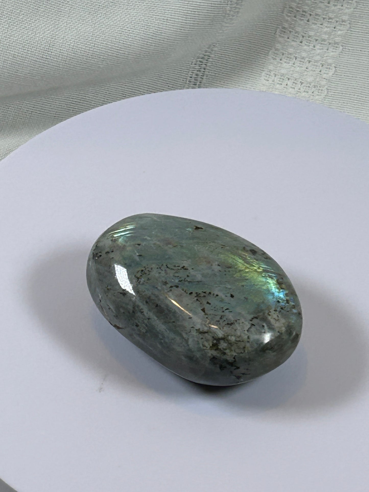 (#139) - LABRADORITE PALM STONE POLISHED - NEW