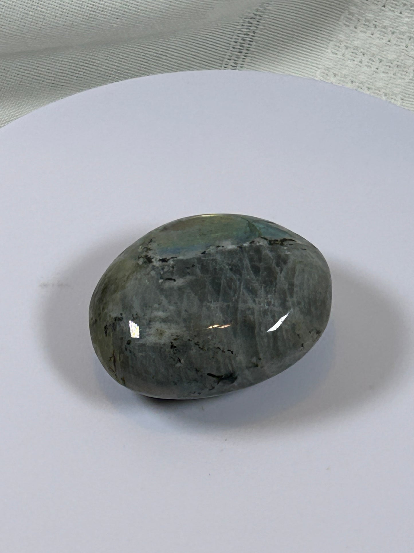 (#140) - LABRADORITE PALM STONE POLISHED - NEW