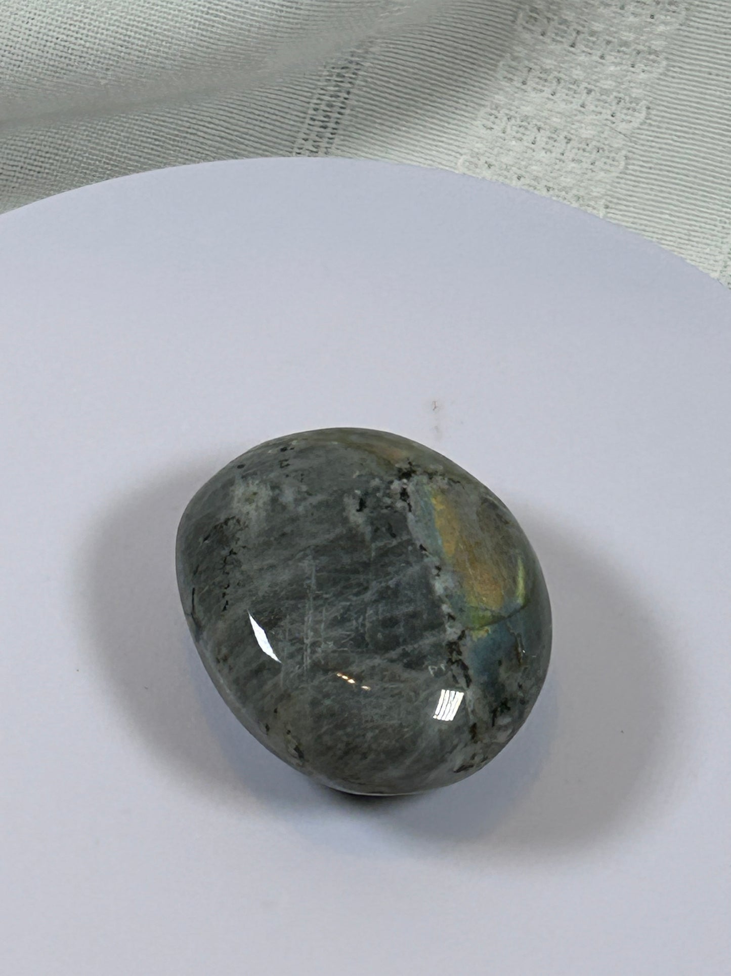 (#140) - LABRADORITE PALM STONE POLISHED - NEW