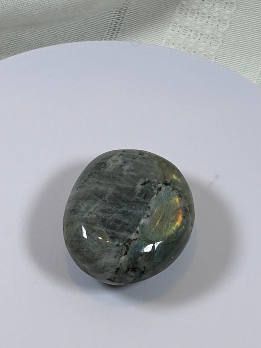 (#140) - LABRADORITE PALM STONE POLISHED - NEW