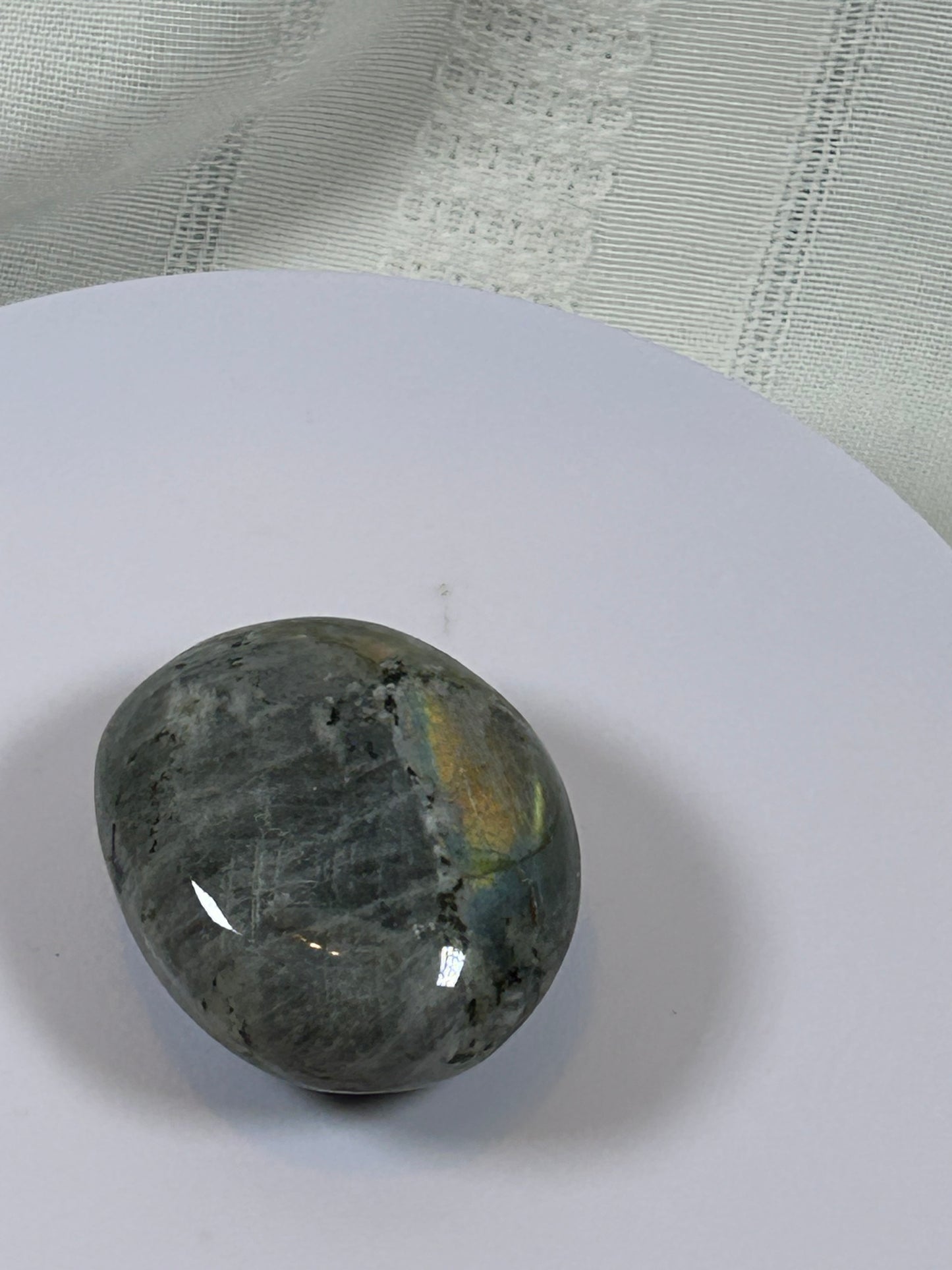 (#140) - LABRADORITE PALM STONE POLISHED - NEW