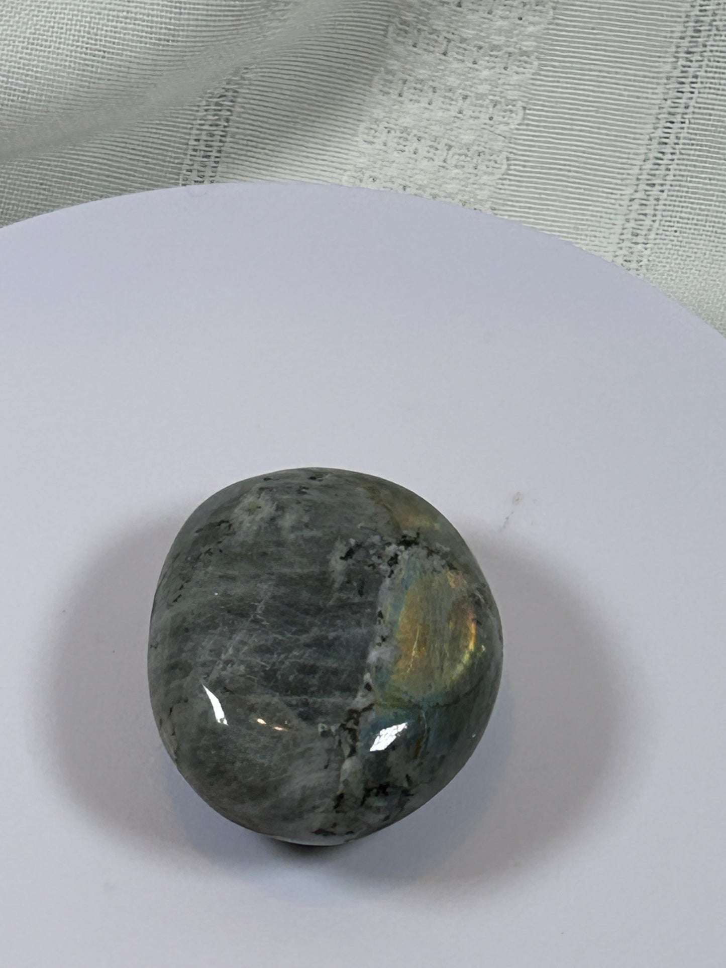 (#140) - LABRADORITE PALM STONE POLISHED - NEW
