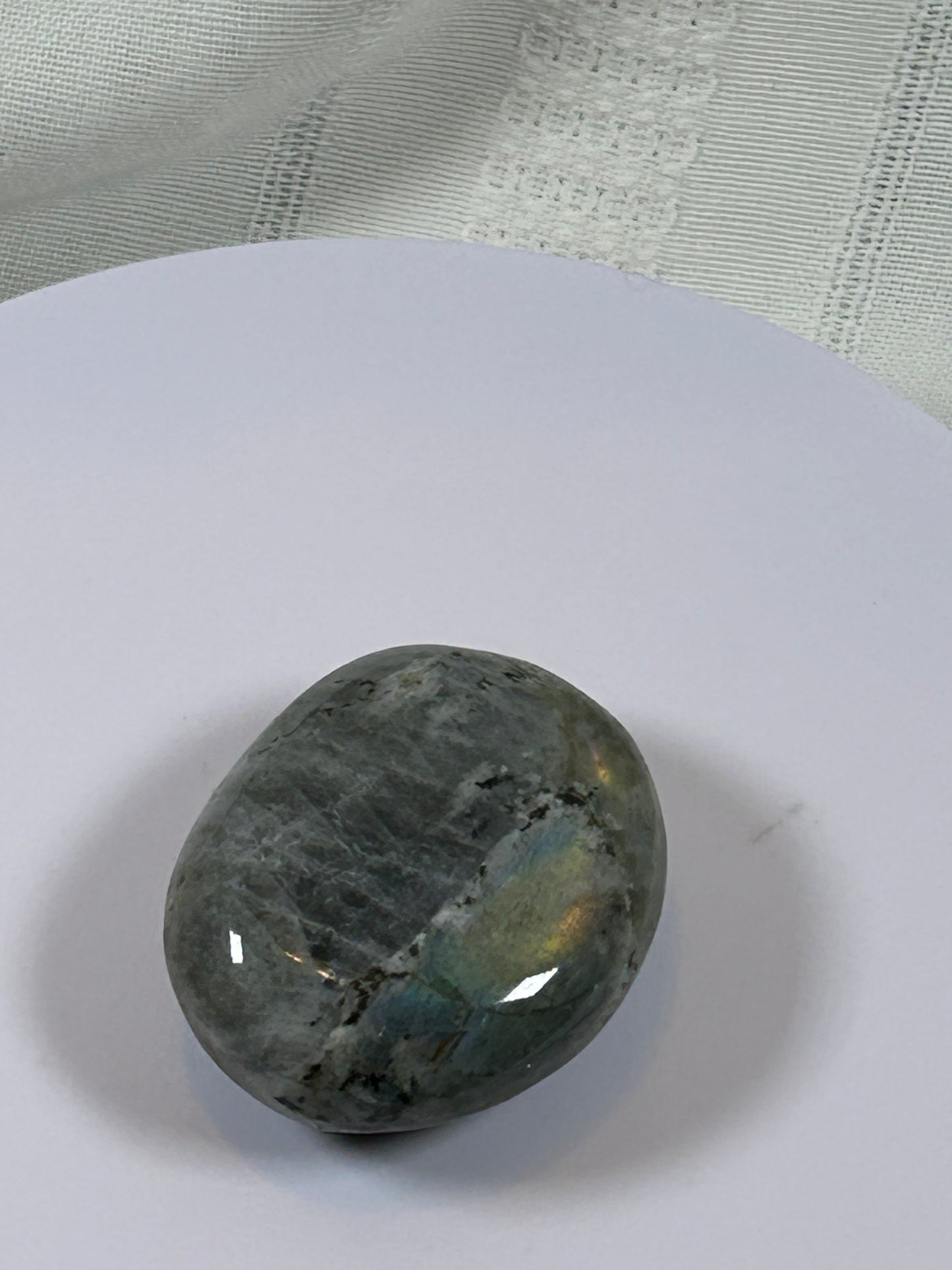 (#140) - LABRADORITE PALM STONE POLISHED - NEW