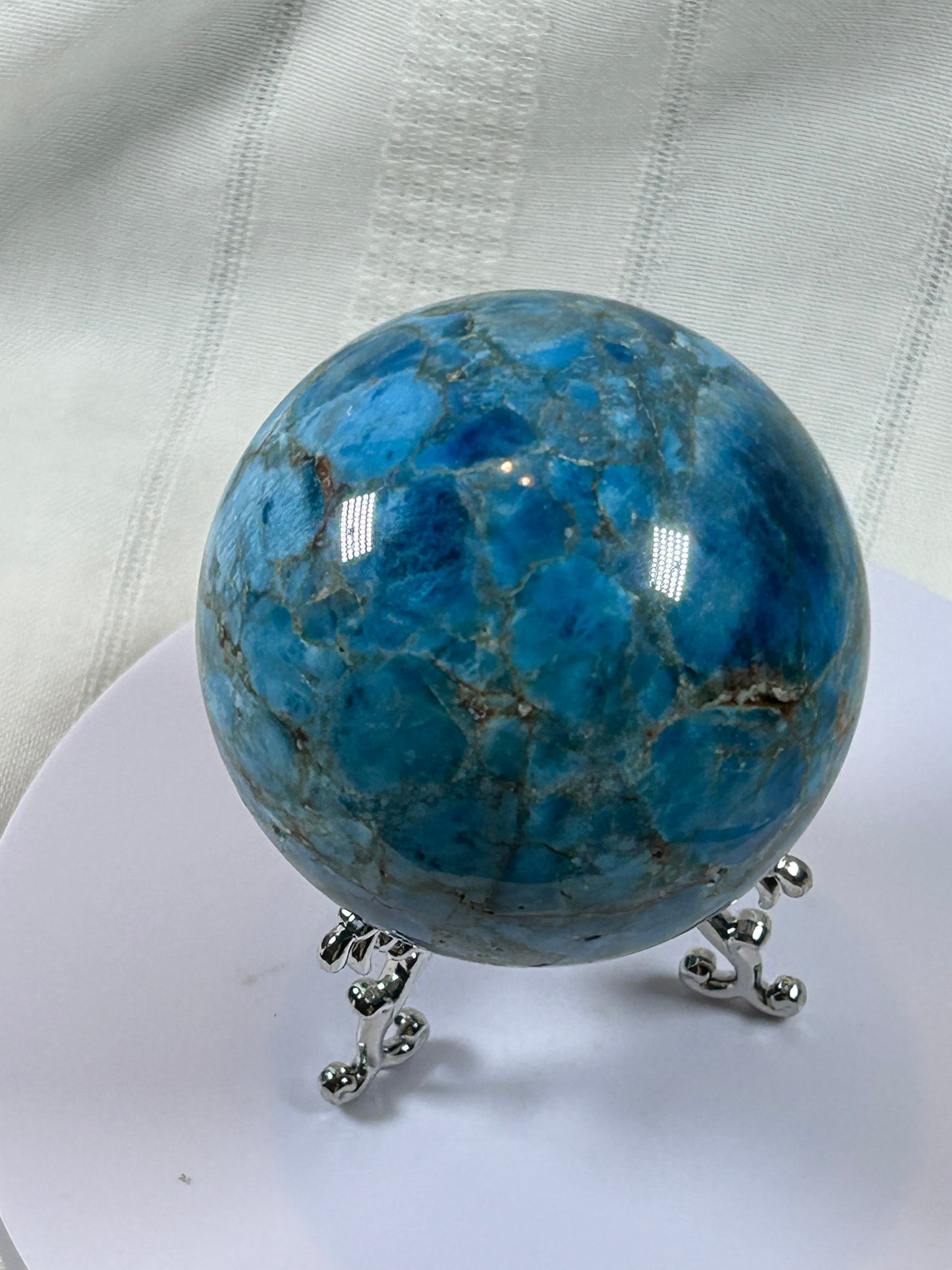 (#154) - BLUE APATITE SPHERE POLISHED - NEW