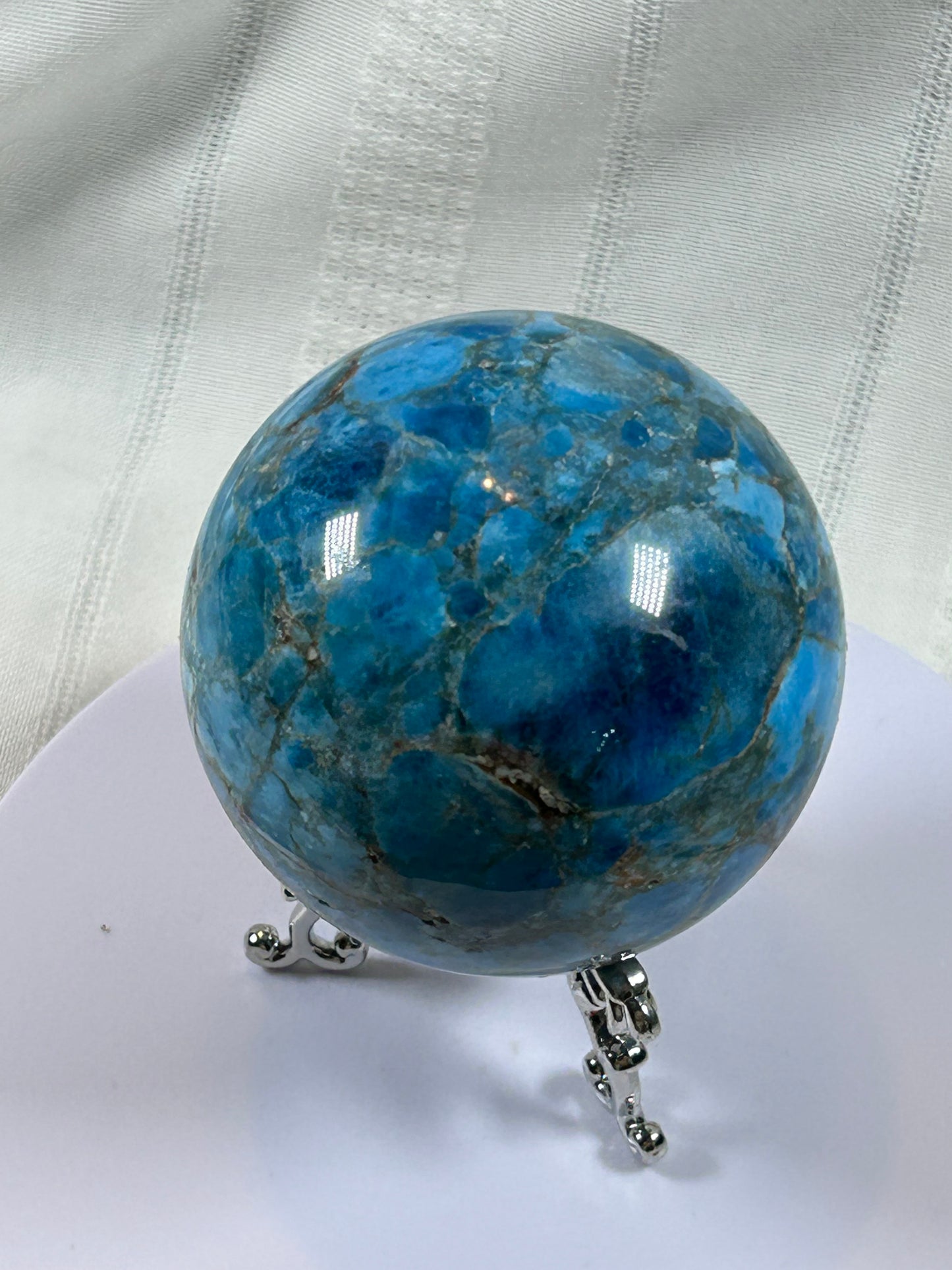 (#154) - BLUE APATITE SPHERE POLISHED - NEW