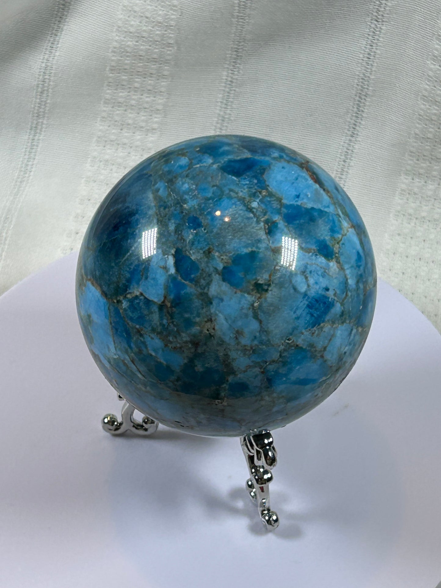 (#154) - BLUE APATITE SPHERE POLISHED - NEW
