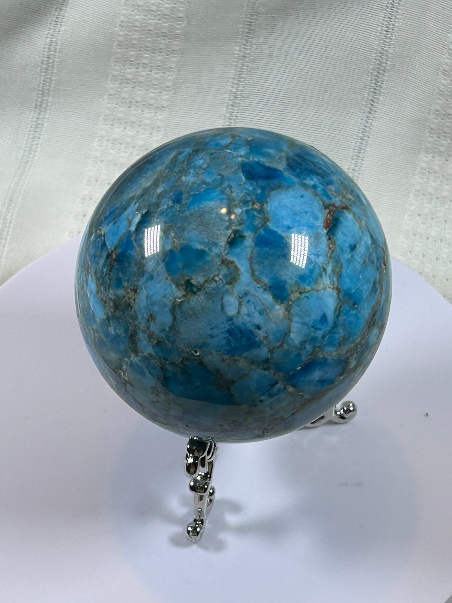(#154) - BLUE APATITE SPHERE POLISHED - NEW