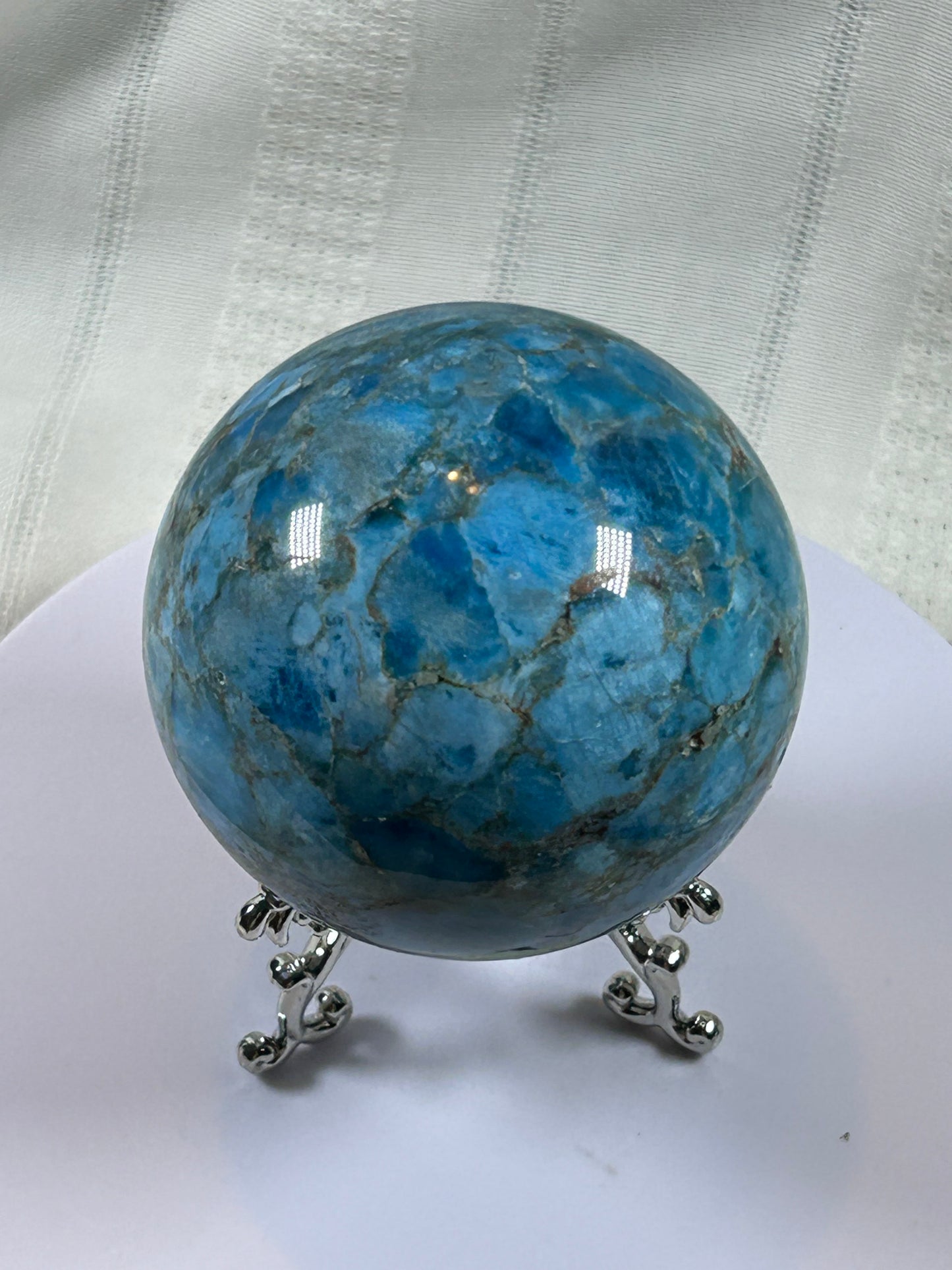 (#154) - BLUE APATITE SPHERE POLISHED - NEW