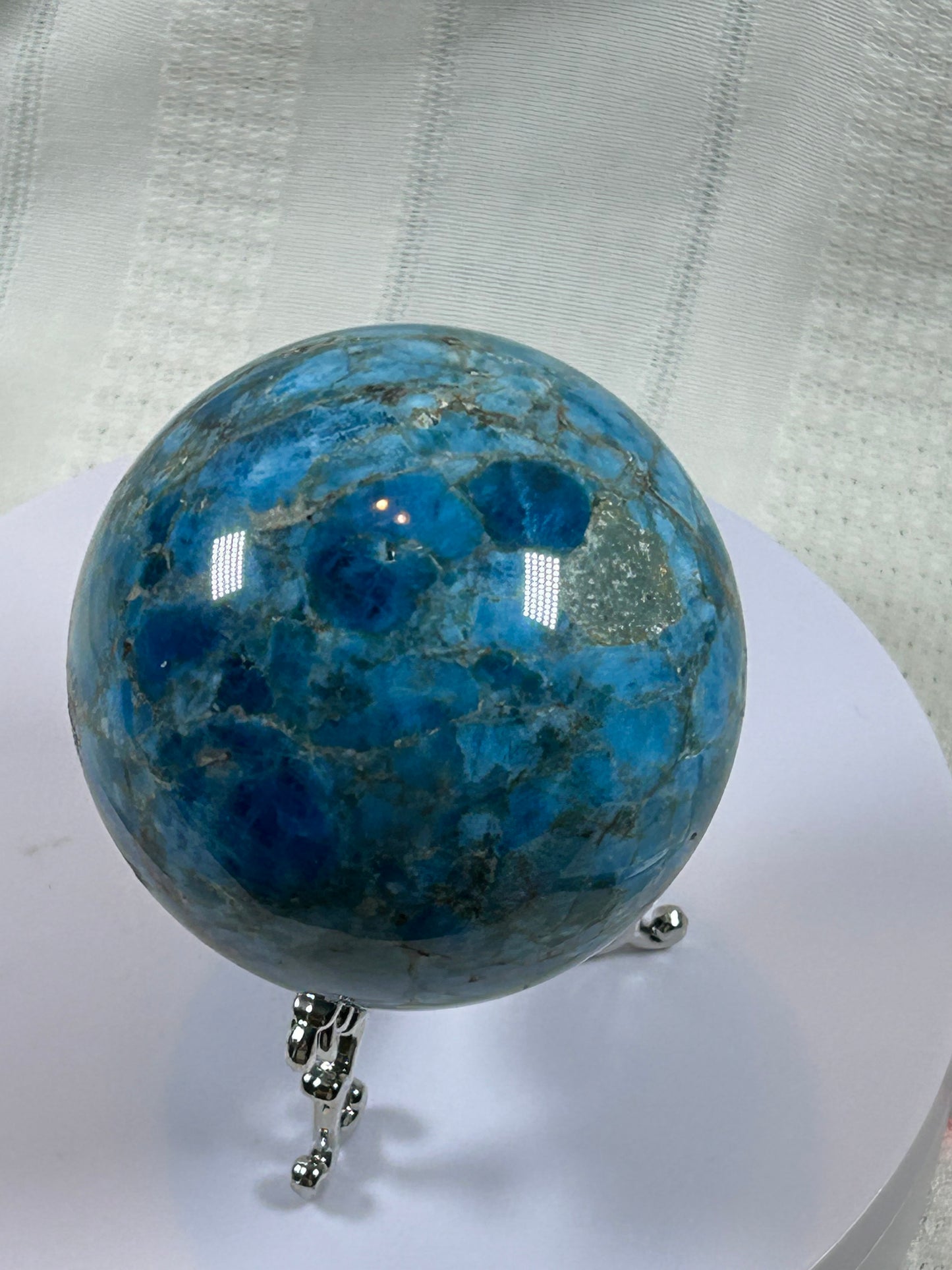 (#154) - BLUE APATITE SPHERE POLISHED - NEW