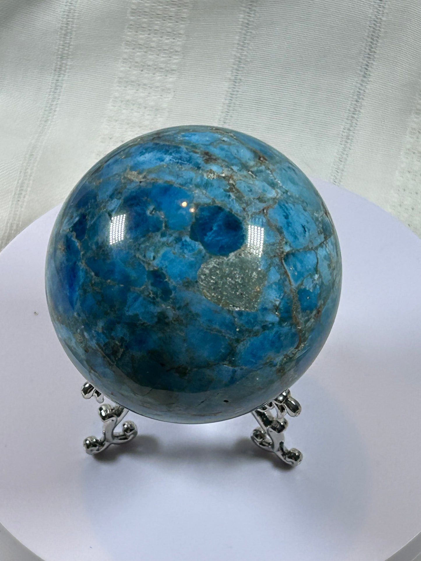 (#154) - BLUE APATITE SPHERE POLISHED - NEW