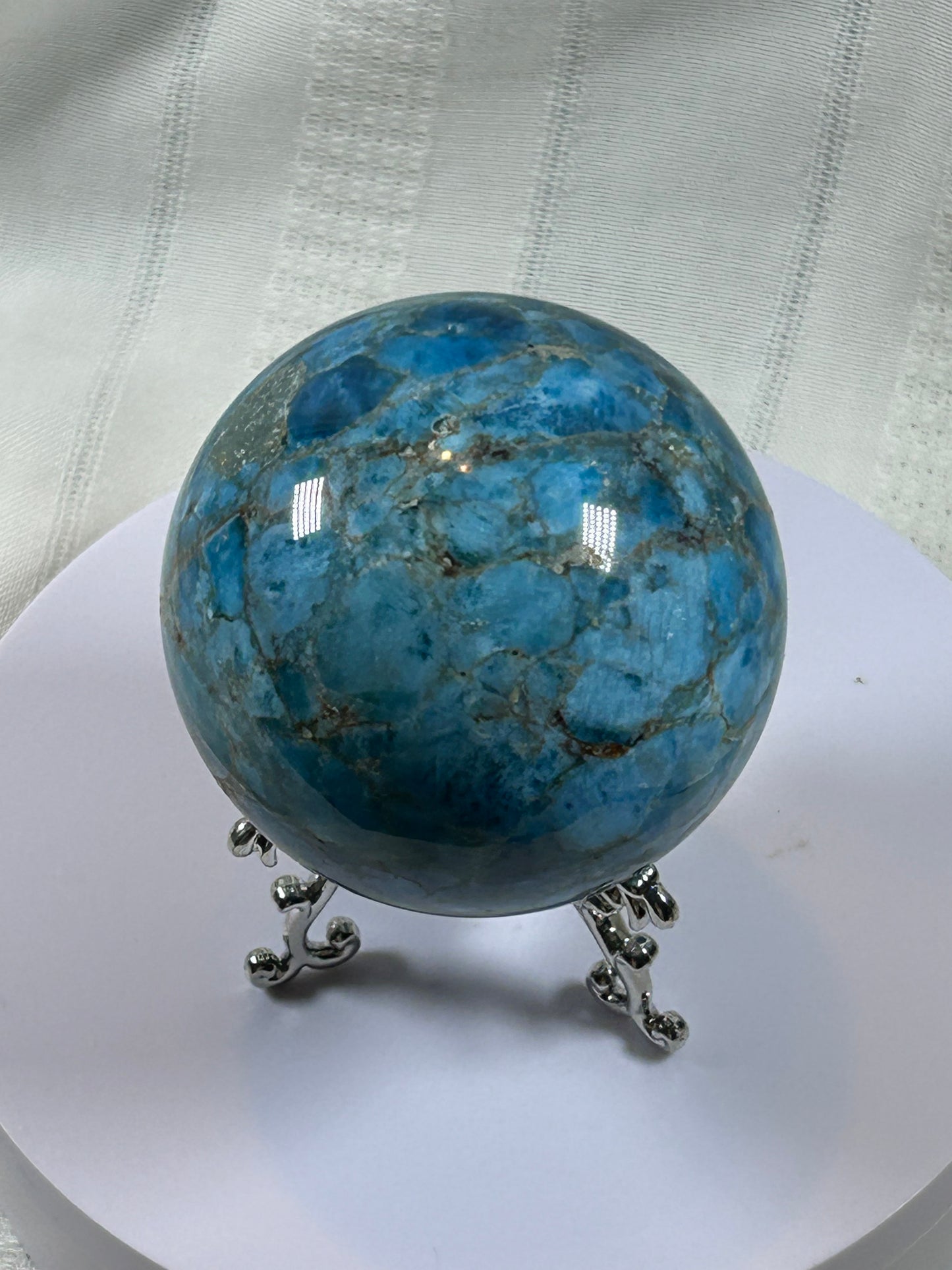 (#154) - BLUE APATITE SPHERE POLISHED - NEW