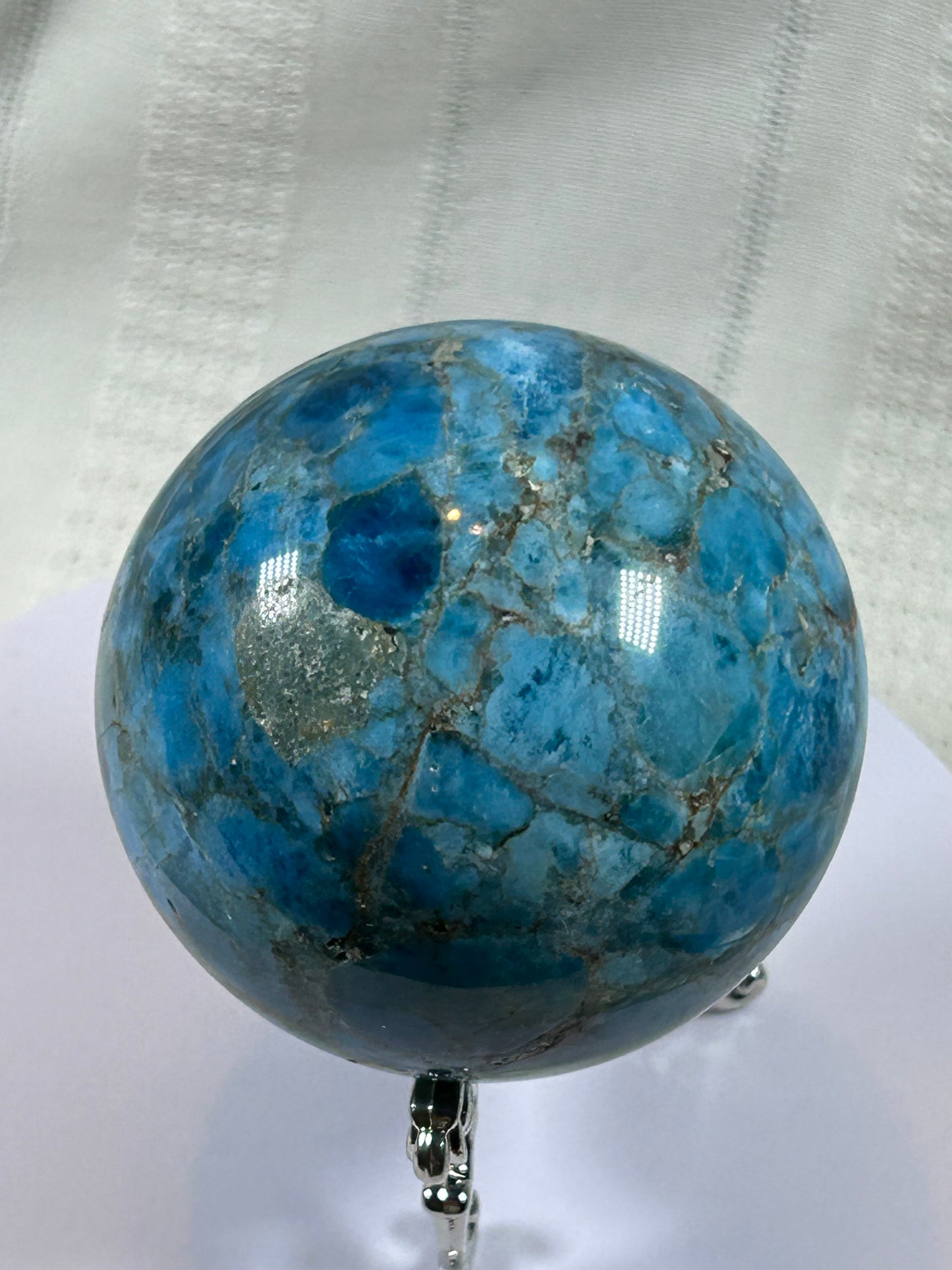 (#154) - BLUE APATITE SPHERE POLISHED - NEW