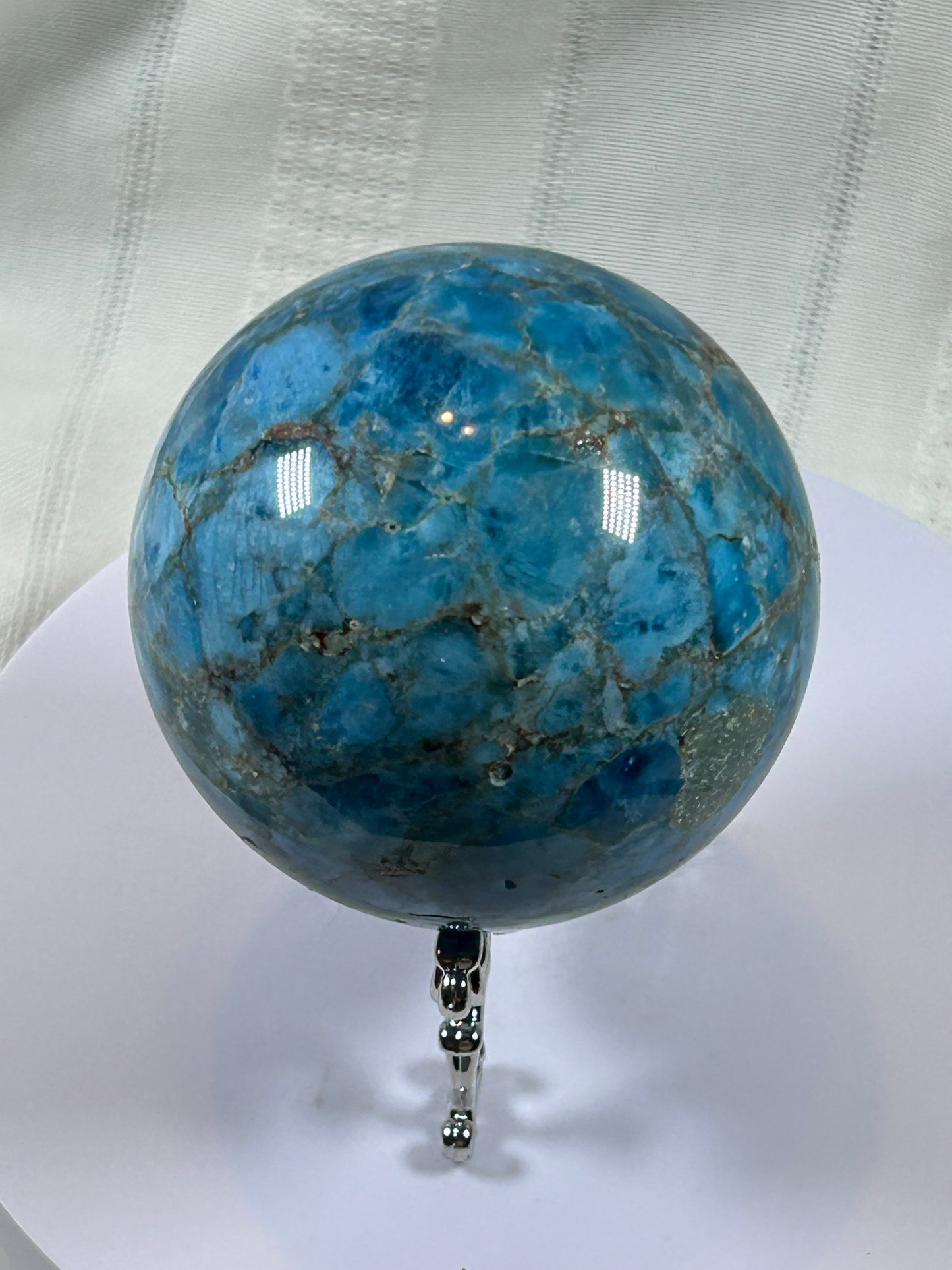 (#154) - BLUE APATITE SPHERE POLISHED - NEW