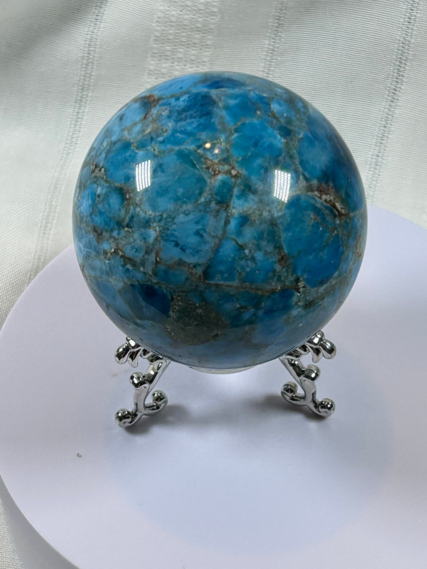 (#154) - BLUE APATITE SPHERE POLISHED - NEW