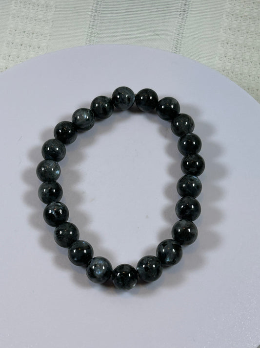 (#186) - BLACK OBSIDIAN CRYSTAL BRACELET - NEW