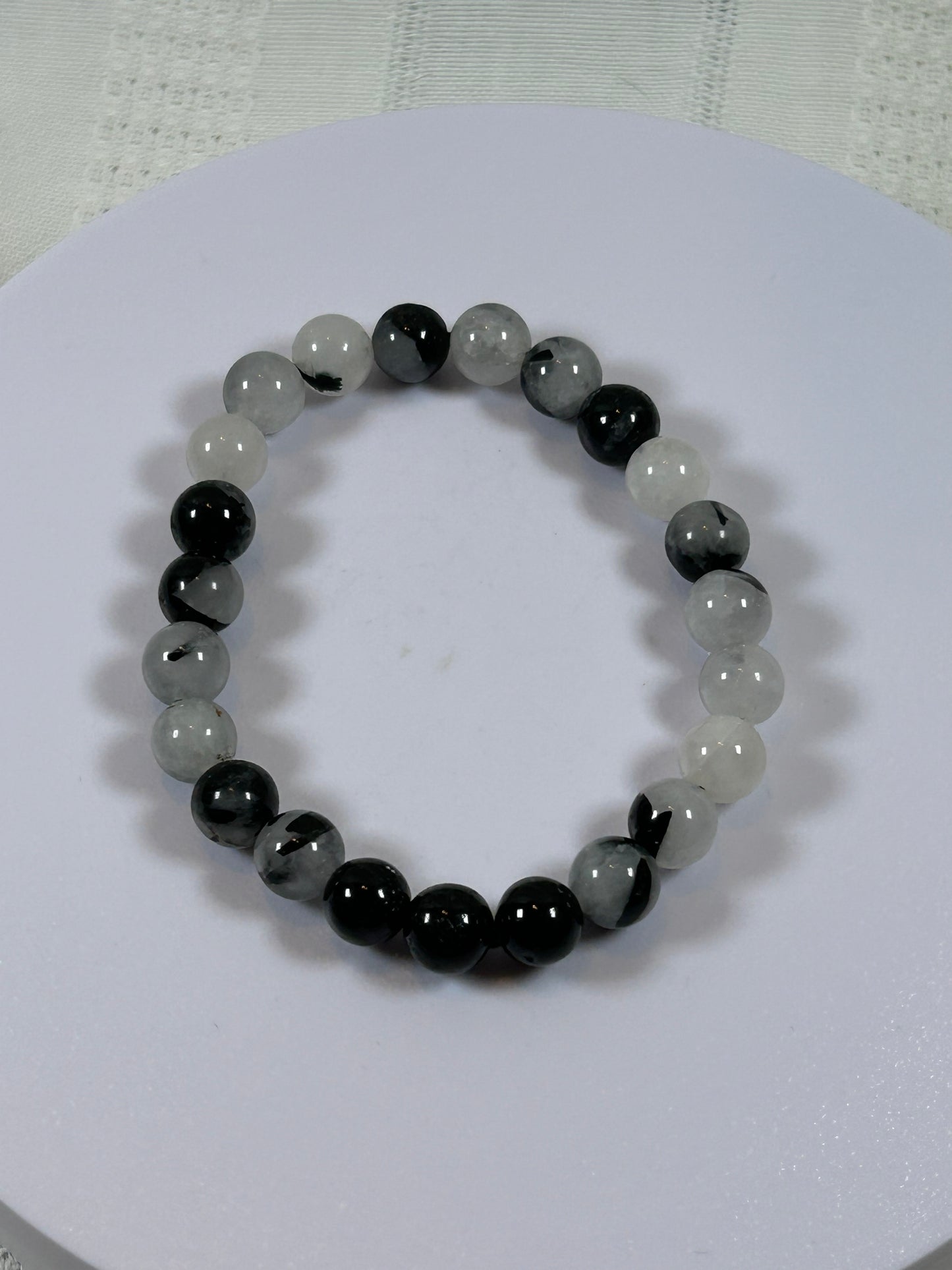 (#163) - BLACK TOURMALINE CRYSTAL BRACELET - NEW