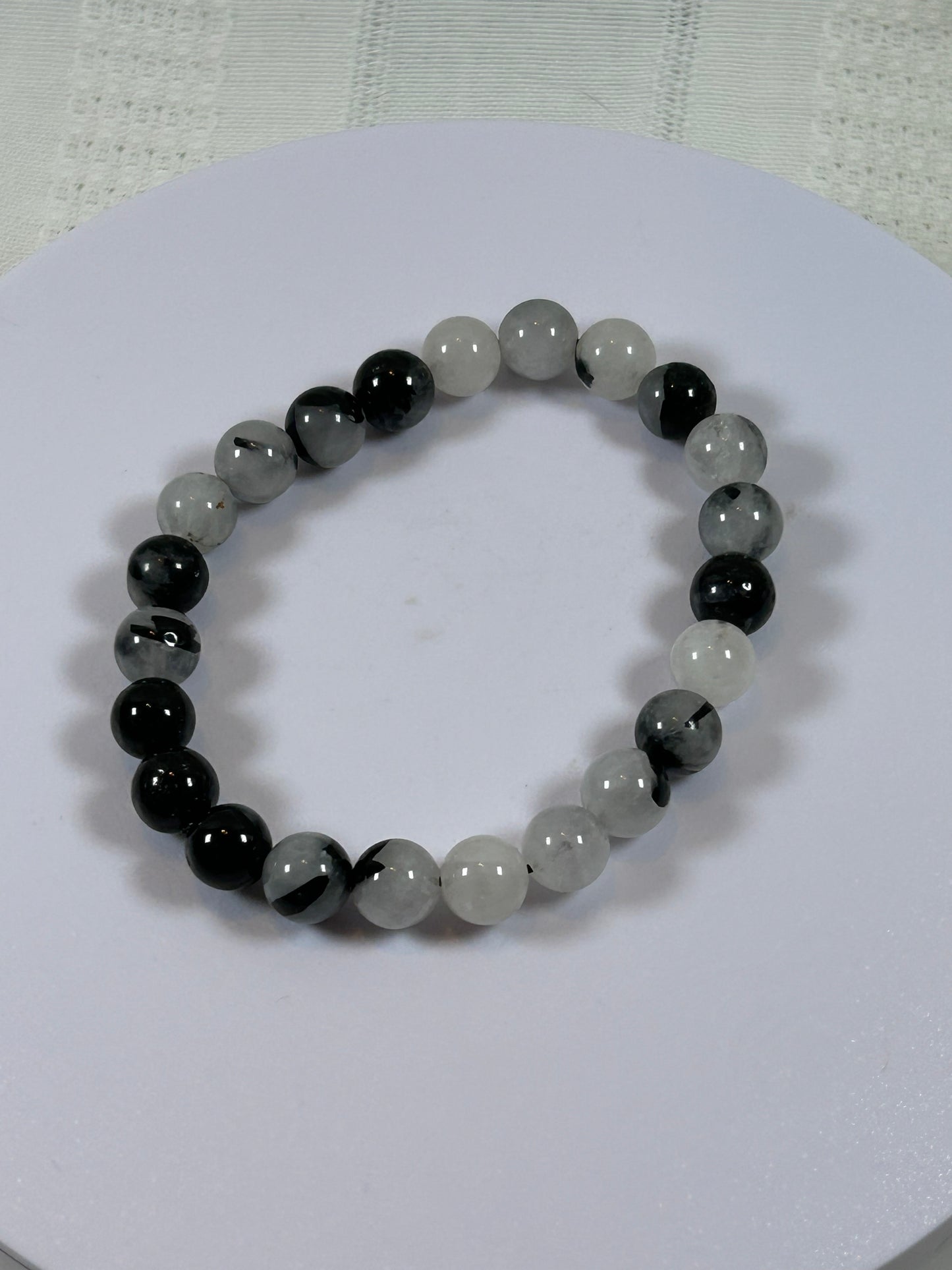 (#163) - BLACK TOURMALINE CRYSTAL BRACELET - NEW