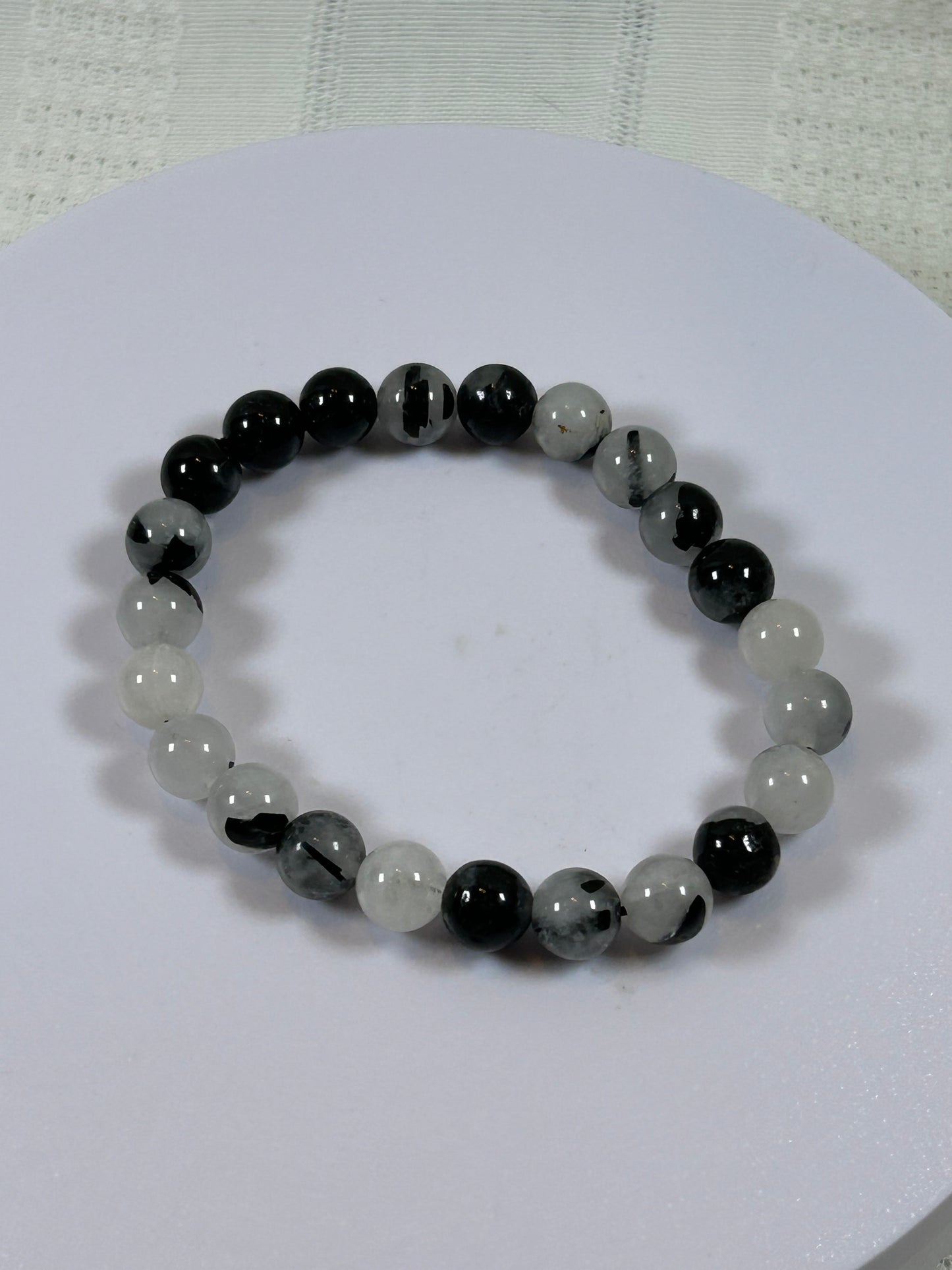 (#163) - BLACK TOURMALINE CRYSTAL BRACELET - NEW