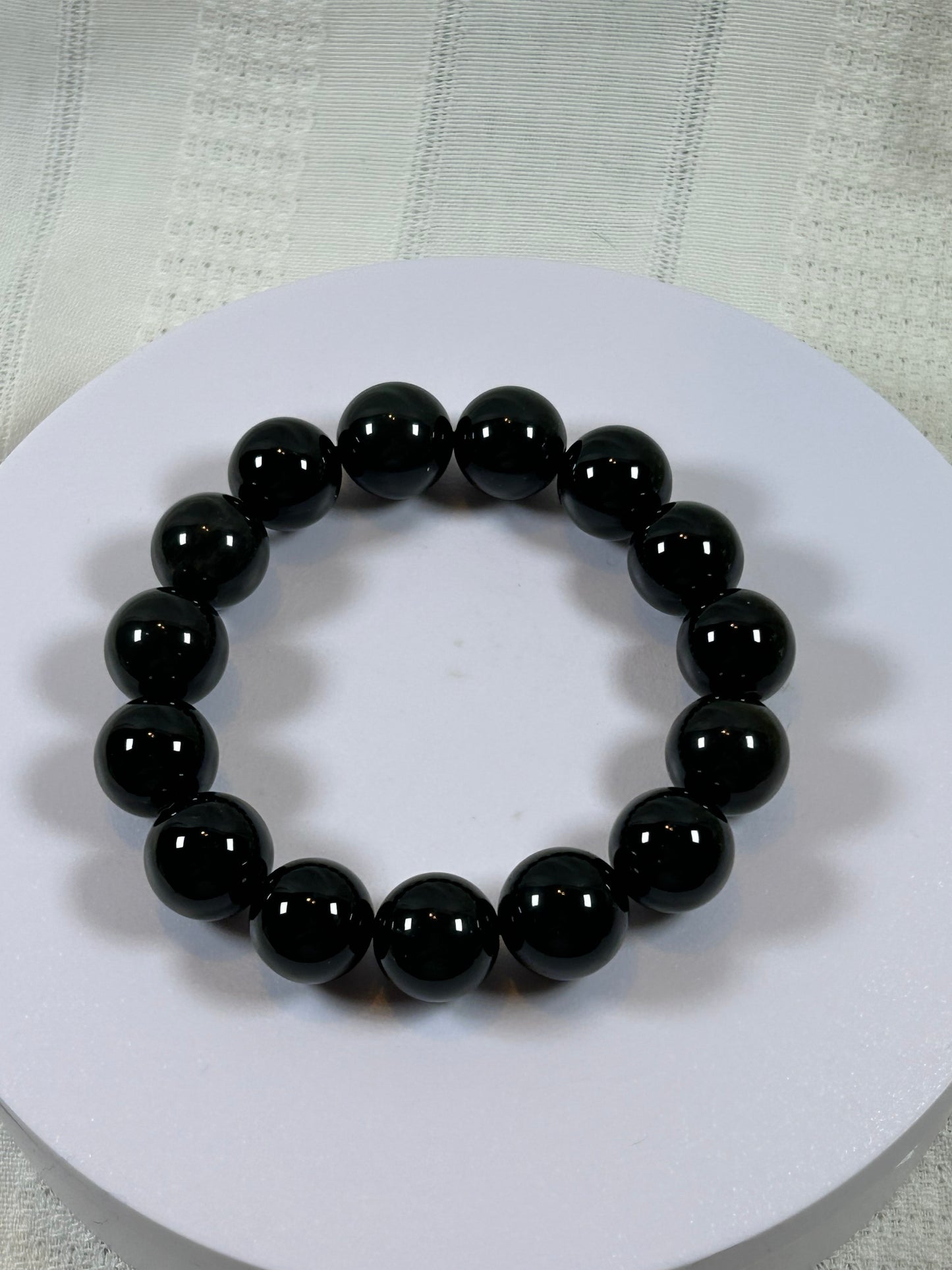 (#185) - LARGE OBSIDIAN CRYSTAL BRACELET - NEW
