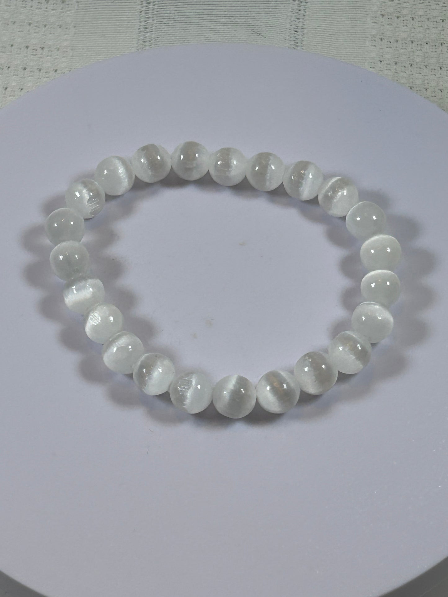 (#165) - SATIN SELENITE CRYSTAL BRACELET - NEW