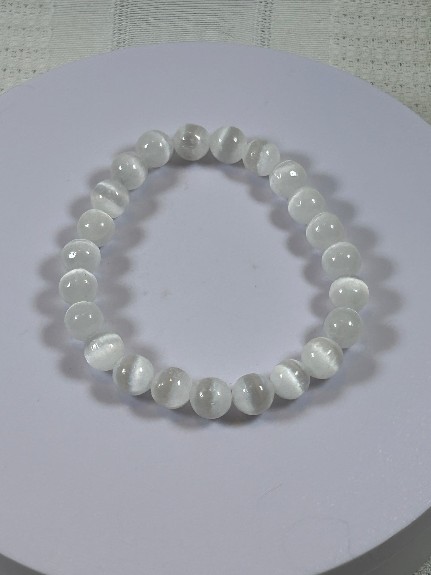 (#165) - SATIN SELENITE CRYSTAL BRACELET - NEW