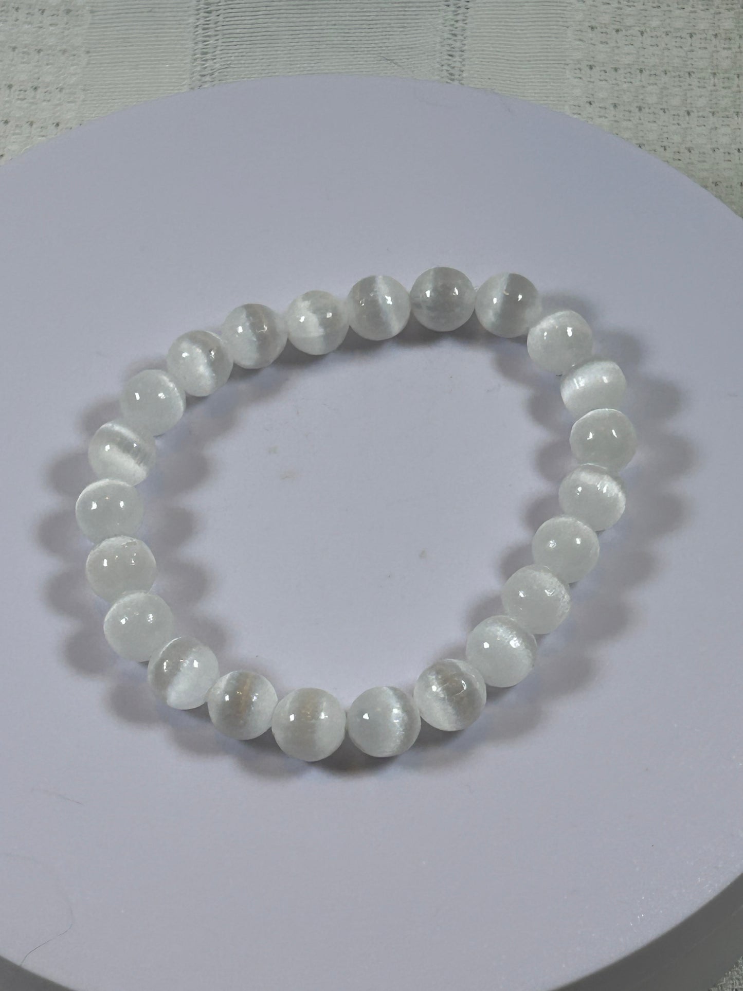 (#165) - SATIN SELENITE CRYSTAL BRACELET - NEW