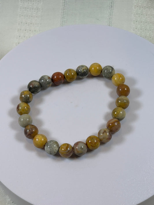 (#172) - CRAZY LACE AGATE CRYSTAL BRACELET - NEW