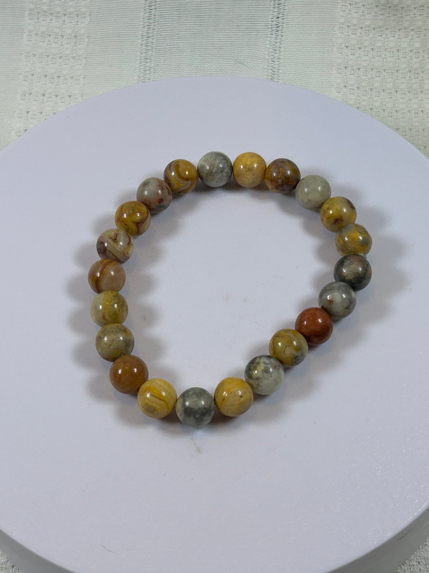 (#172) - CRAZY LACE AGATE CRYSTAL BRACELET - NEW