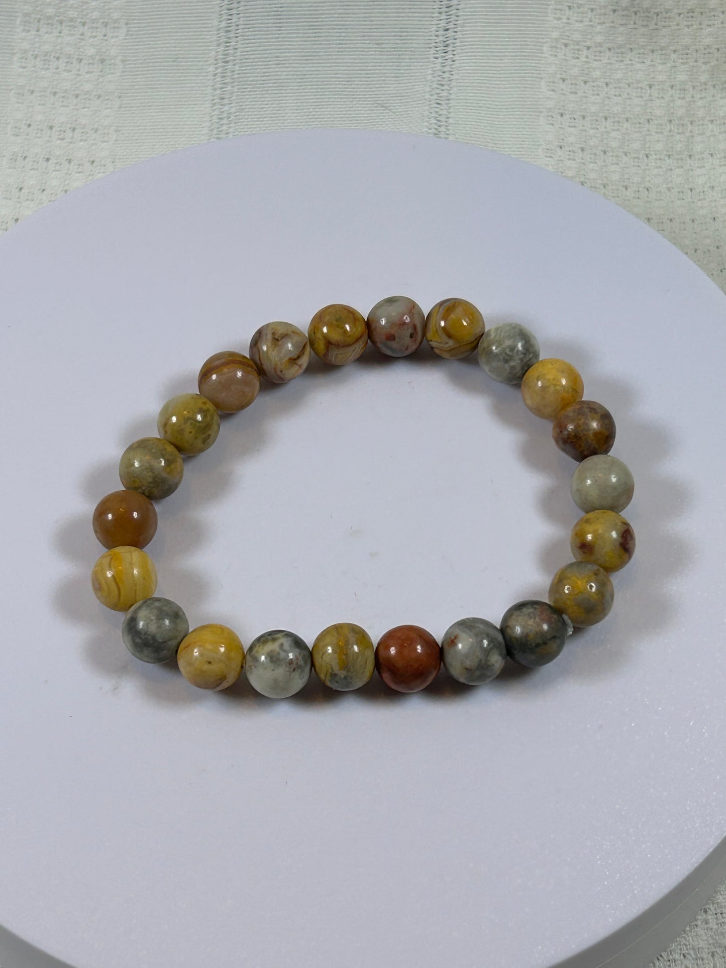 (#172) - CRAZY LACE AGATE CRYSTAL BRACELET - NEW