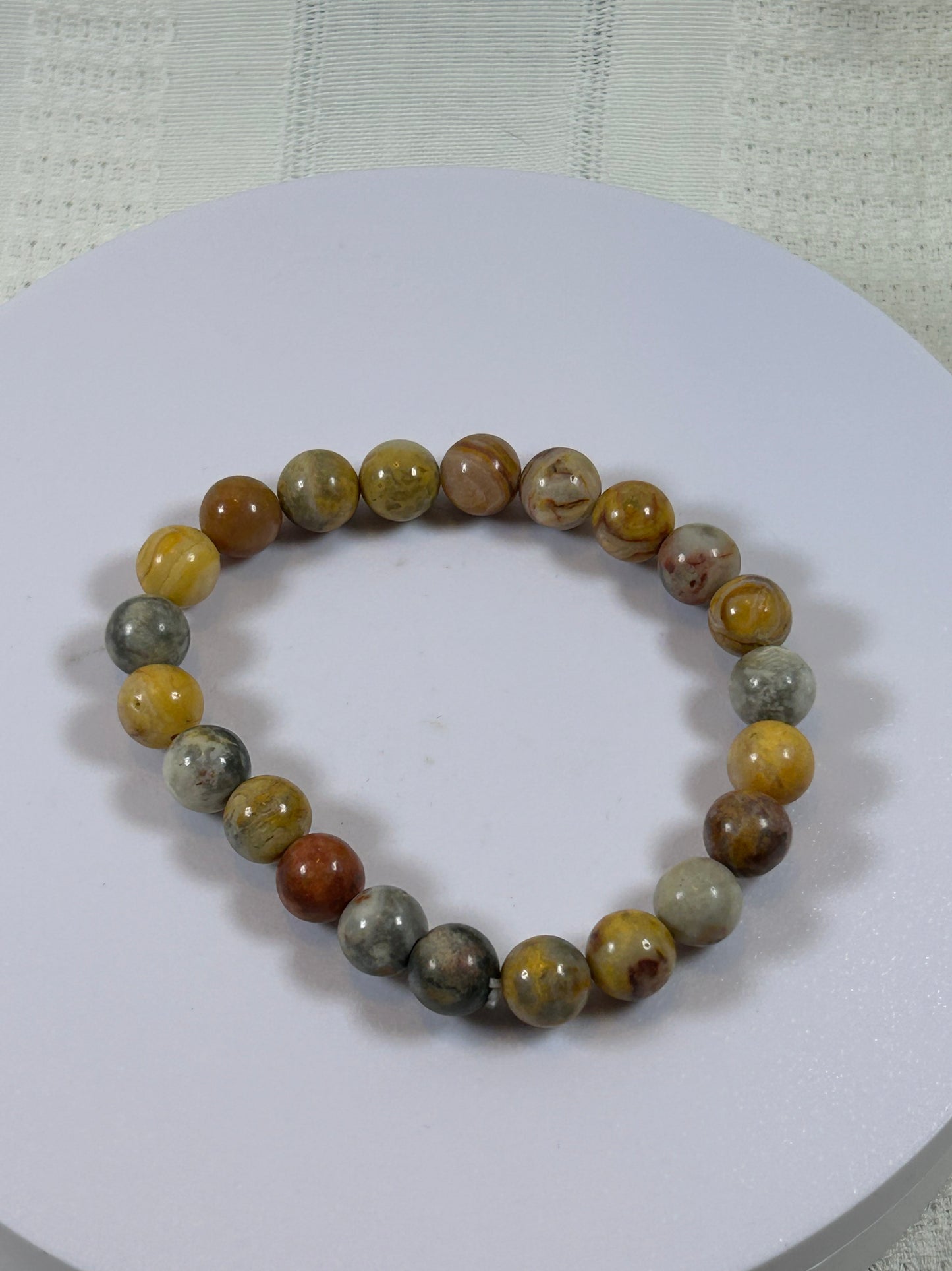 (#172) - CRAZY LACE AGATE CRYSTAL BRACELET - NEW