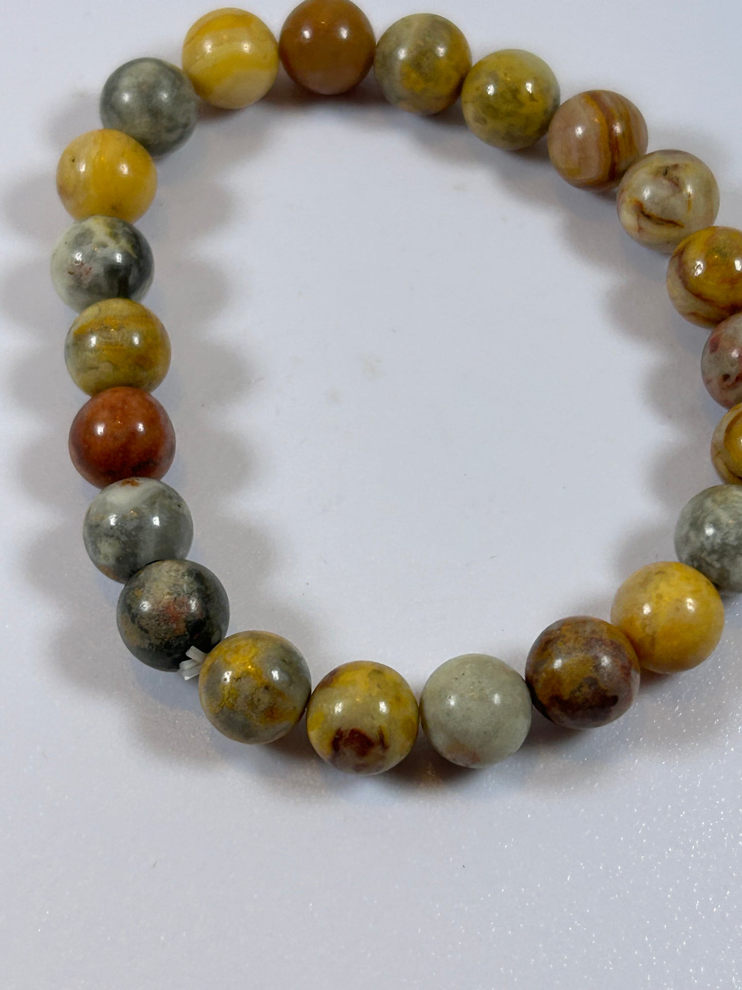 (#172) - CRAZY LACE AGATE CRYSTAL BRACELET - NEW