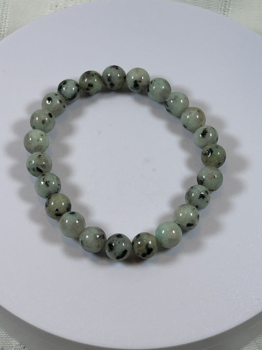 (#178) - KIWI JASPER CRYSTAL BRACELET - NEW