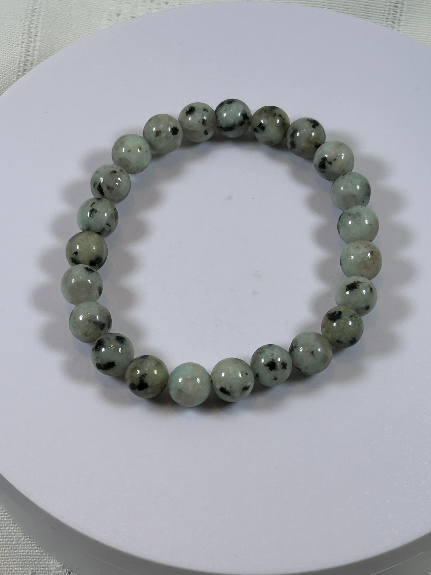 (#178) - KIWI JASPER CRYSTAL BRACELET - NEW