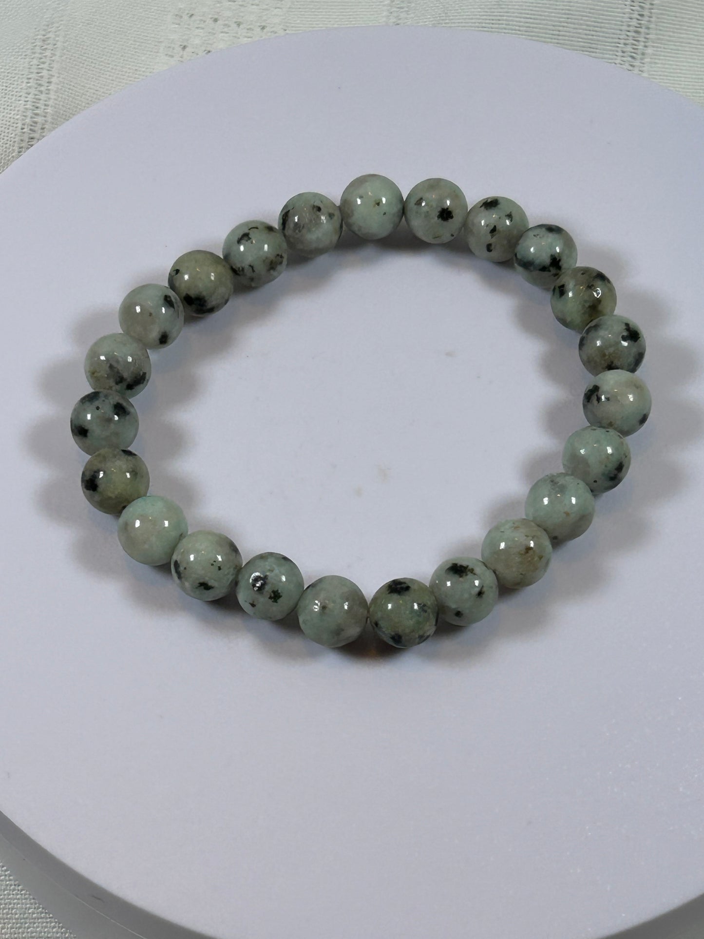 (#178) - KIWI JASPER CRYSTAL BRACELET - NEW