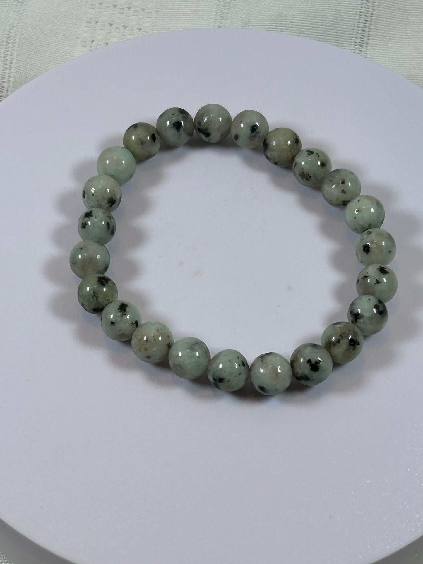 (#178) - KIWI JASPER CRYSTAL BRACELET - NEW