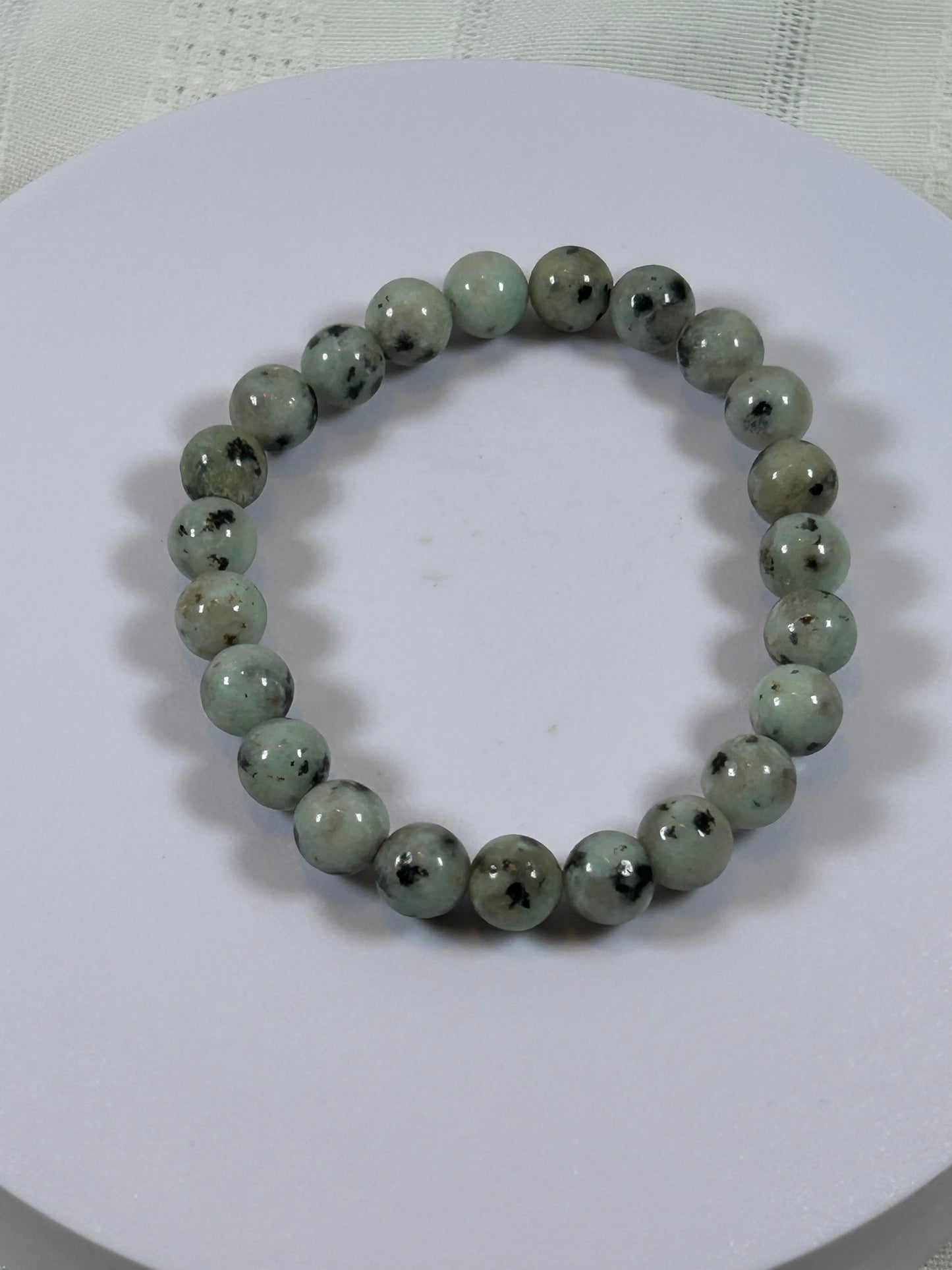 (#178) - KIWI JASPER CRYSTAL BRACELET - NEW