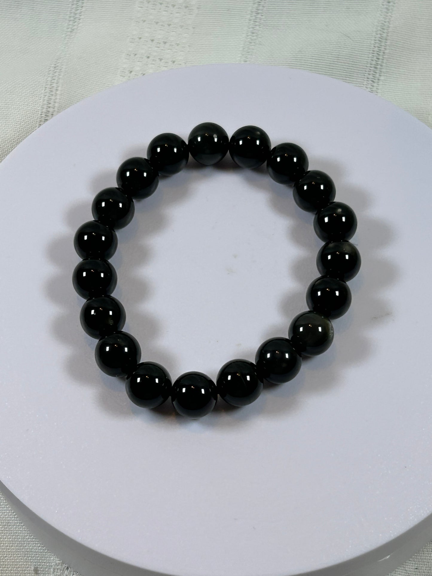 (#189) - MEDIUM OBSIDIAN CRYSTAL BRACELET - NEW