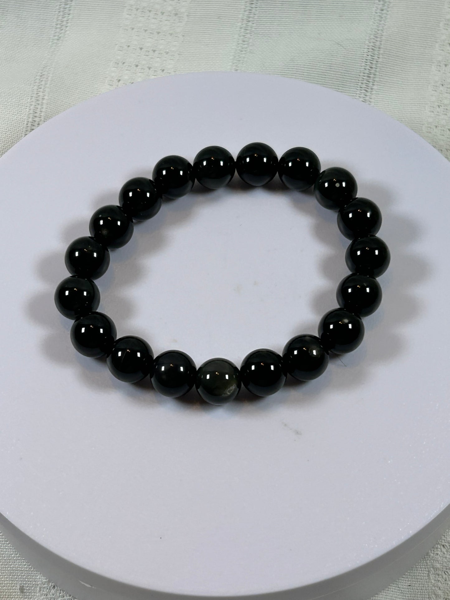 (#189) - MEDIUM OBSIDIAN CRYSTAL BRACELET - NEW