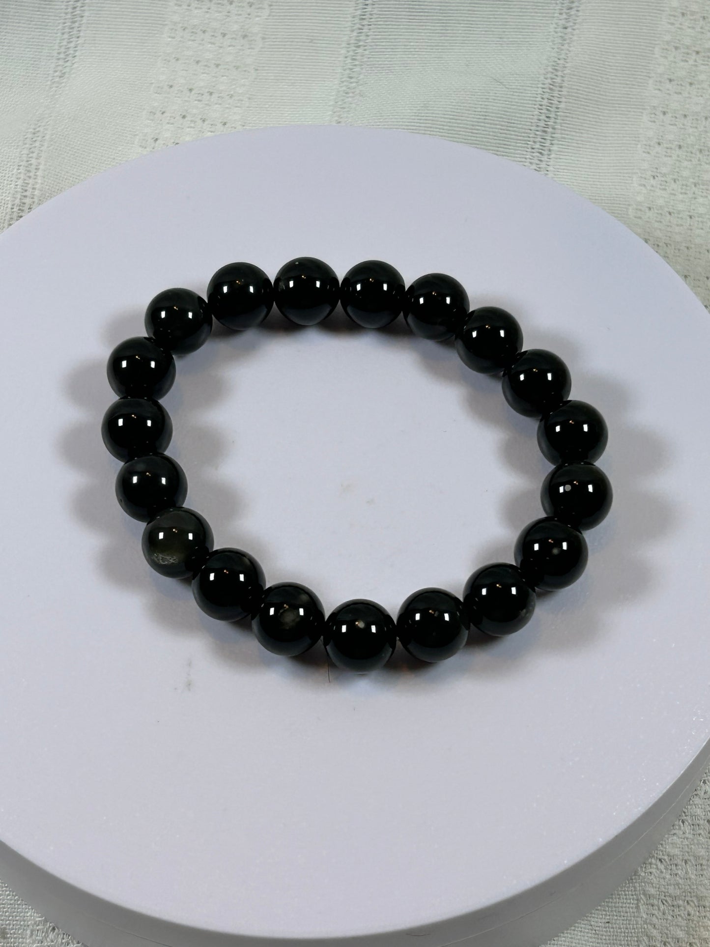 (#189) - MEDIUM OBSIDIAN CRYSTAL BRACELET - NEW
