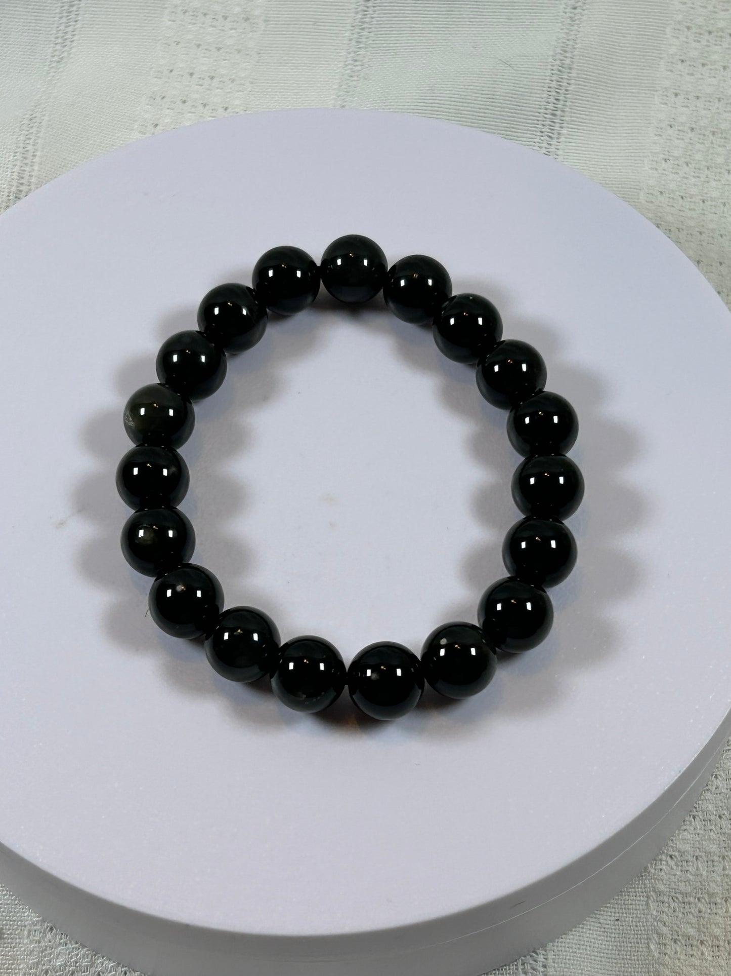 (#189) - MEDIUM OBSIDIAN CRYSTAL BRACELET - NEW