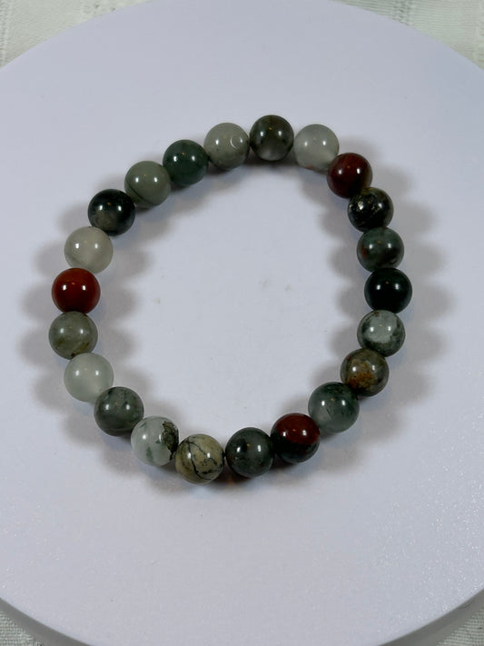 AFRICAN BLOODSTONE CRYSTAL BRACELET - NEW