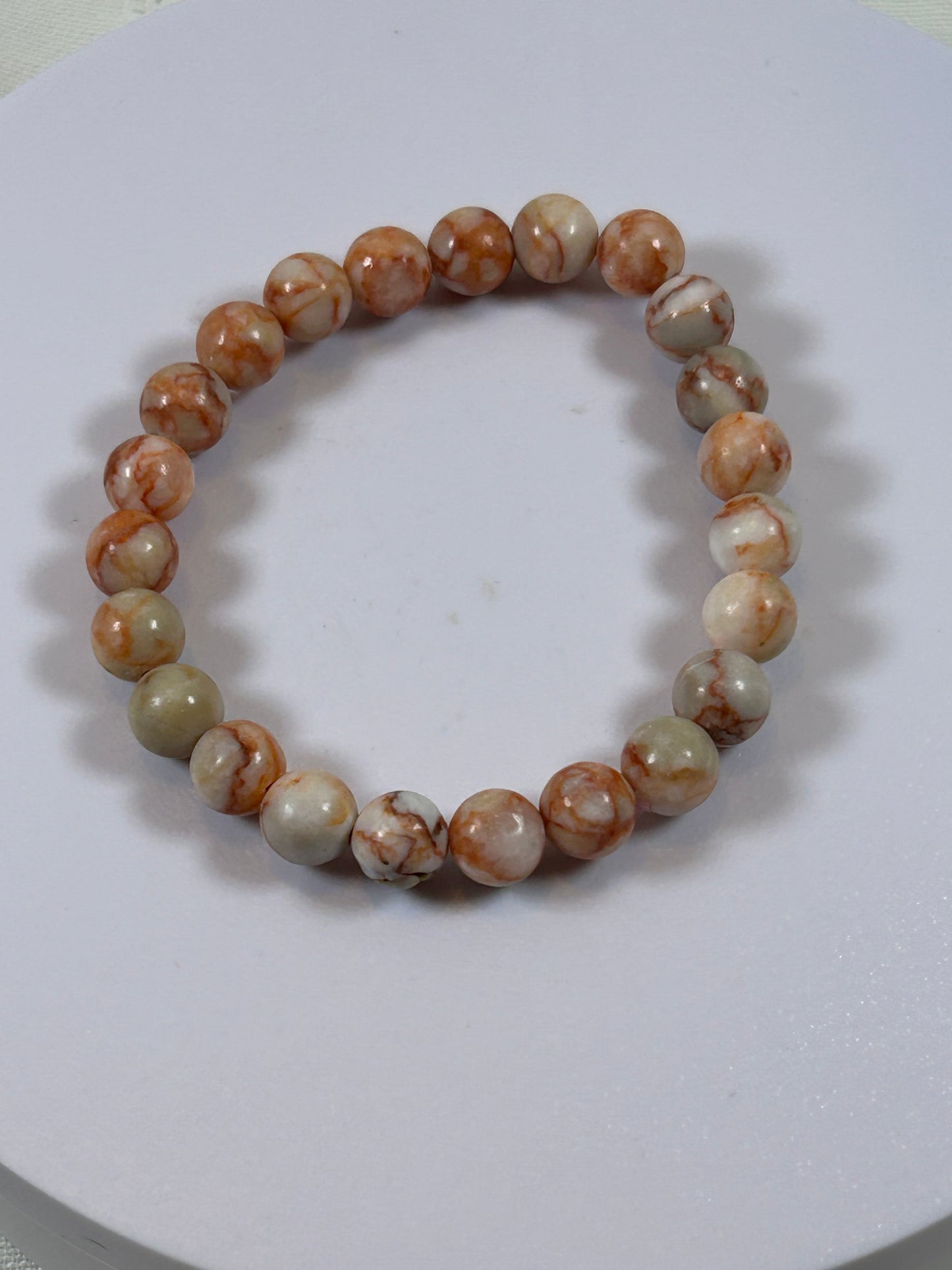 (#181) - RED NETWORK JASPER CRYSTAL BRACELET - NEW