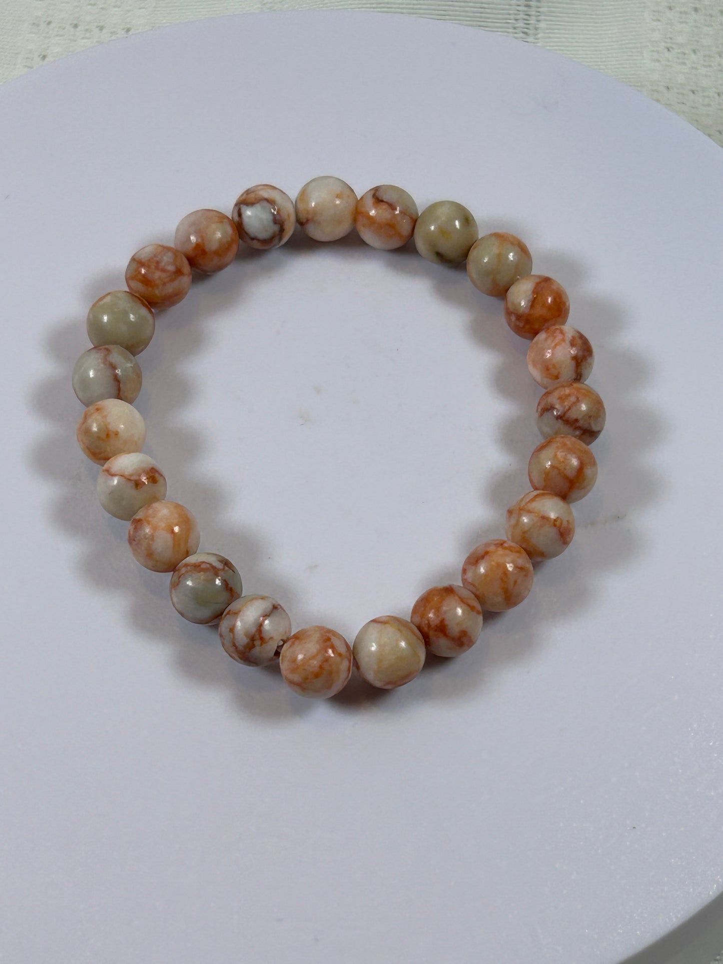 (#181) - RED NETWORK JASPER CRYSTAL BRACELET - NEW