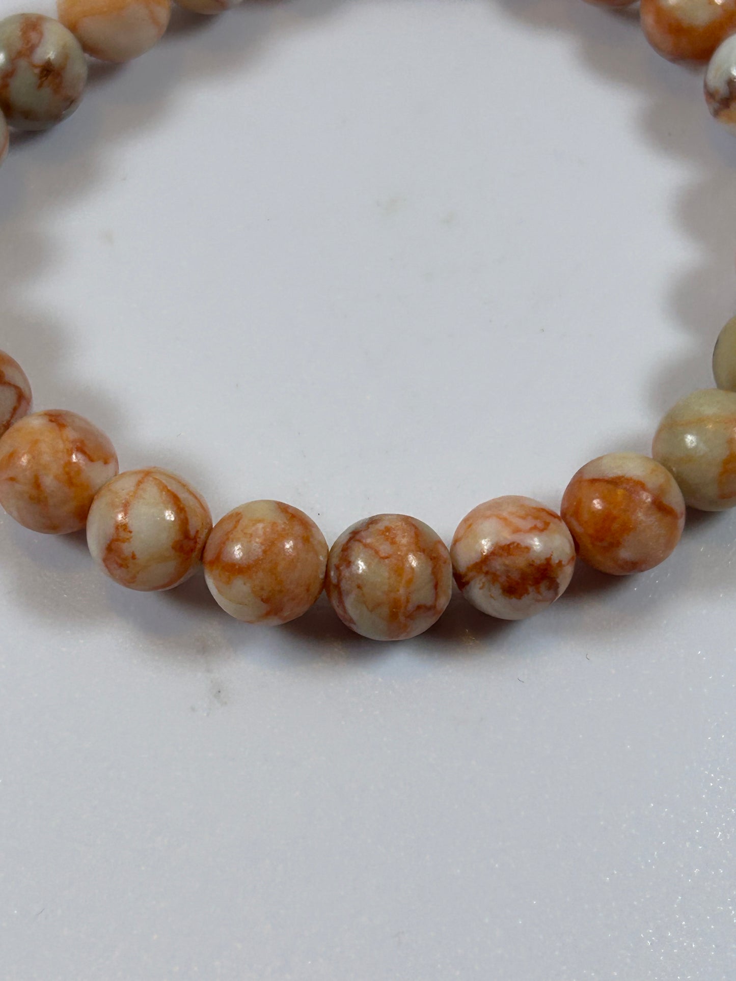 (#181) - RED NETWORK JASPER CRYSTAL BRACELET - NEW