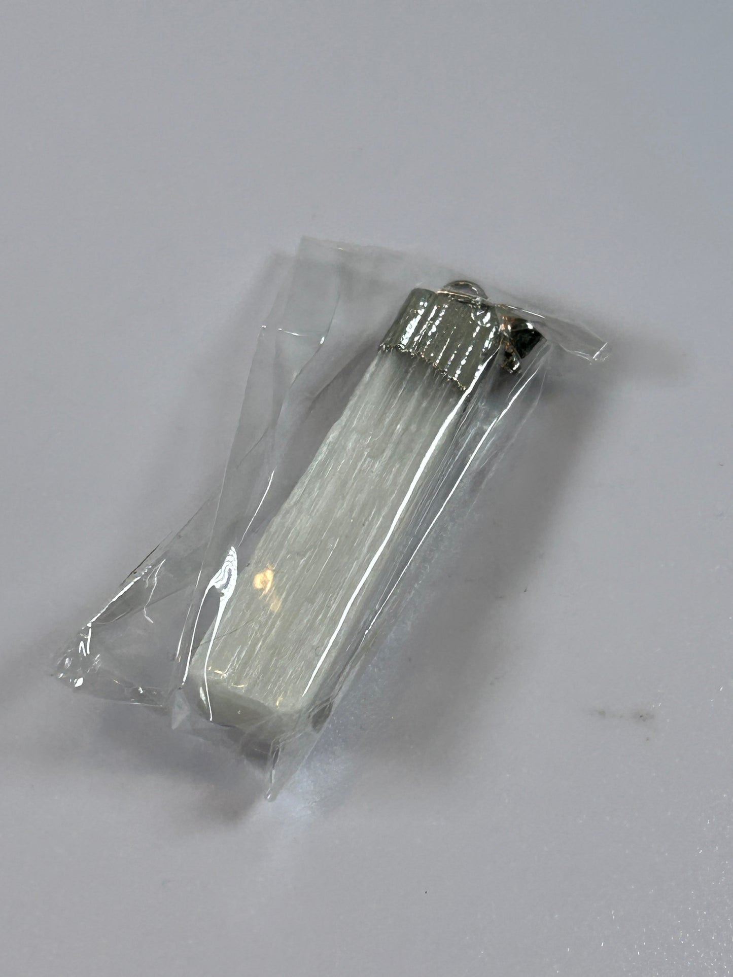 (#202) - SATIN SELENITE CRYSTAL PENDANT - NEW